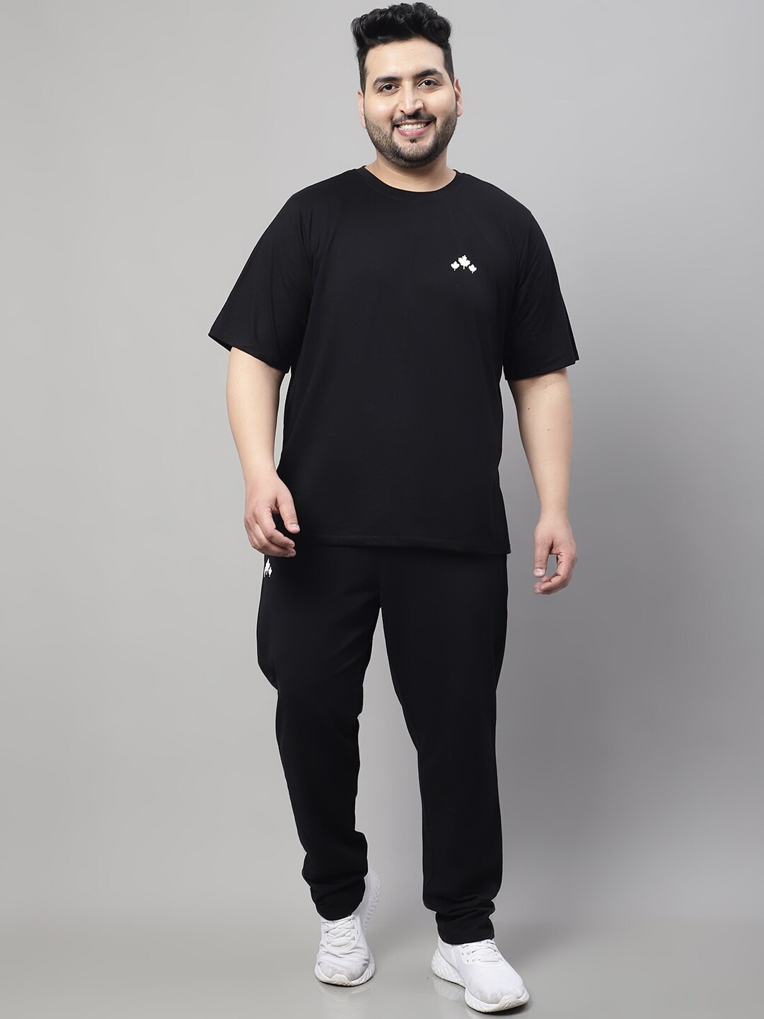 

Rute Plus Size High Rise Cotton Tracksuit, Black