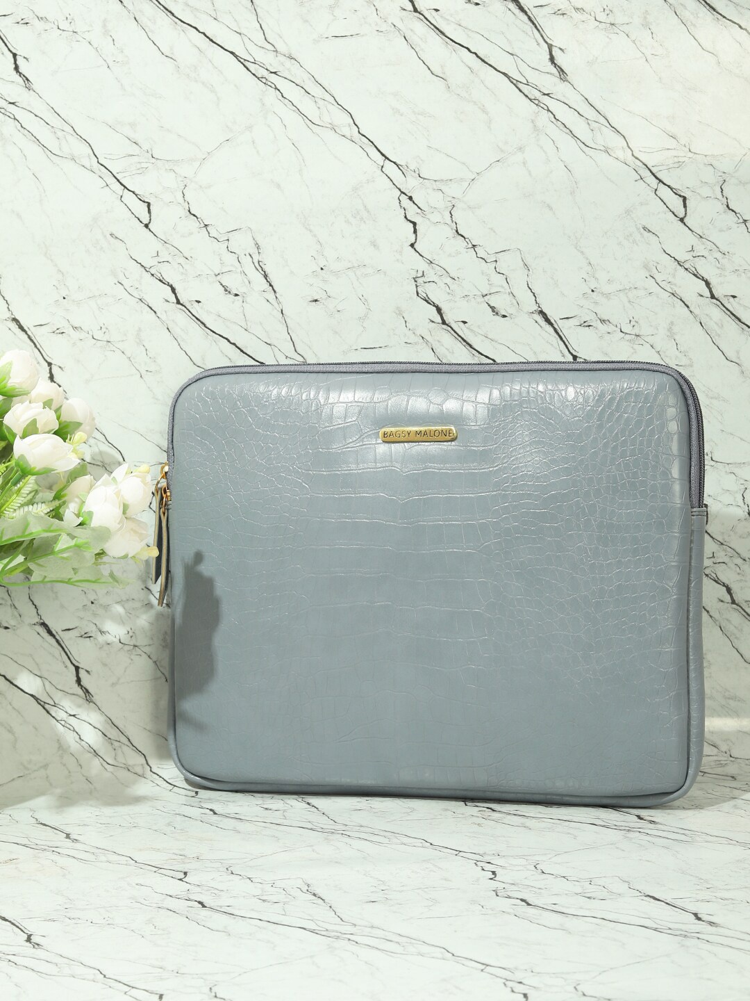 

Bagsy Malone Textured Vegan Leather Laptop Sleeve, Grey