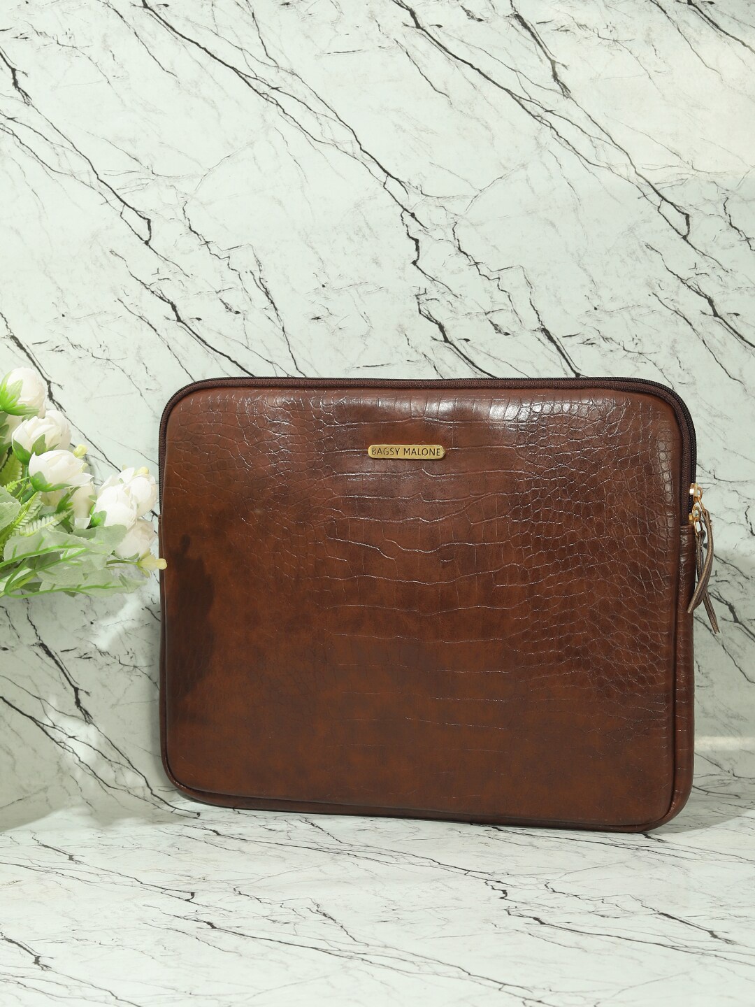 

Bagsy Malone Textured Vegan Leather 15" Laptop Sleeve, Brown