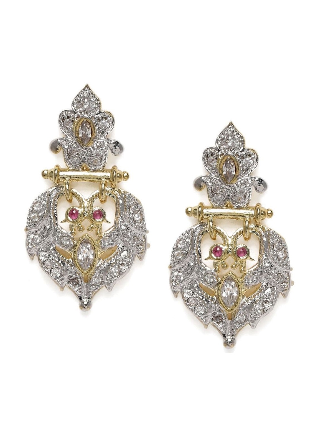 

AccessHer Gold-Plated Contemporary Drop Earrings