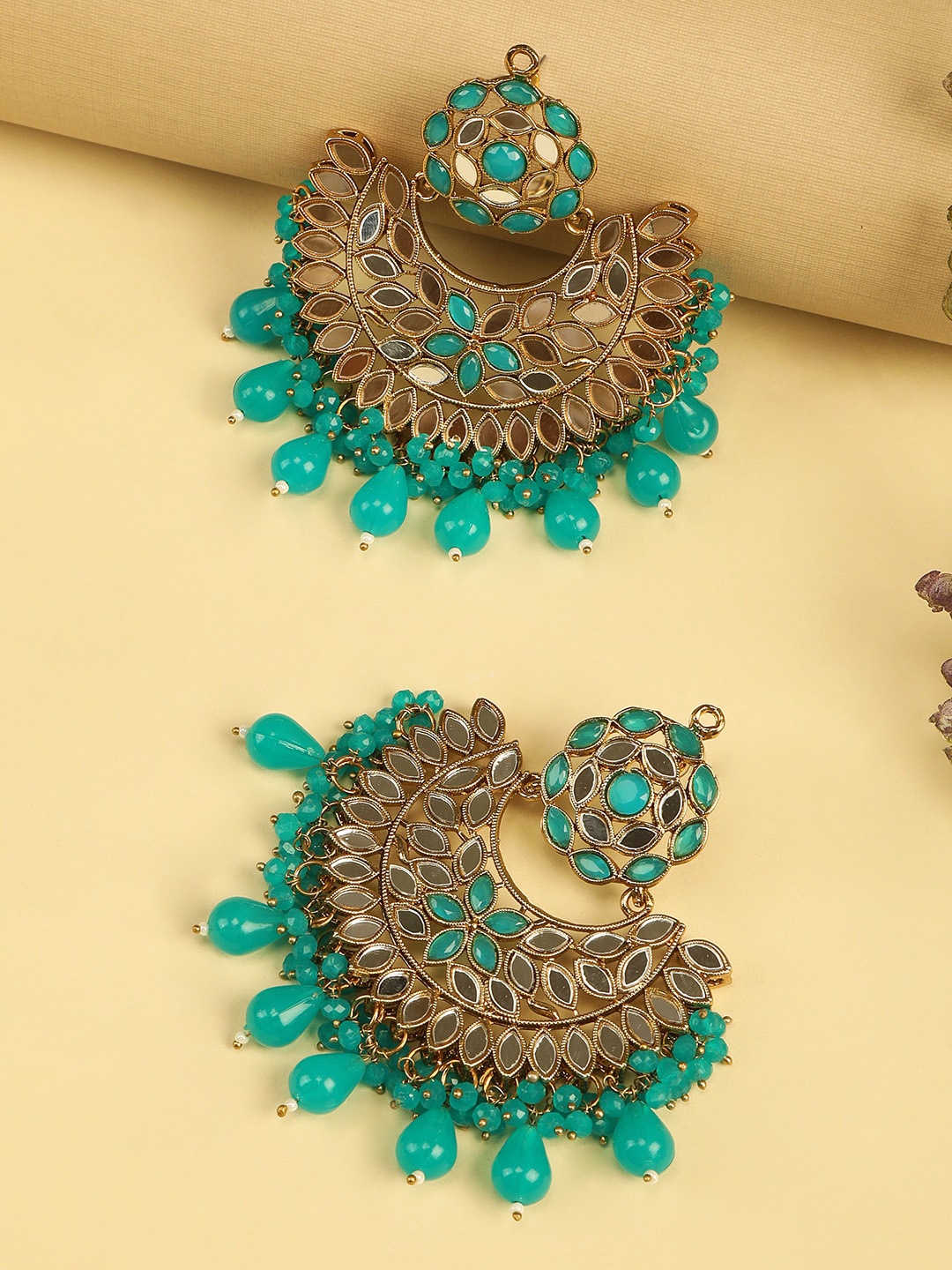 

AccessHer Gold-Plated Circular Chandbalis Earrings