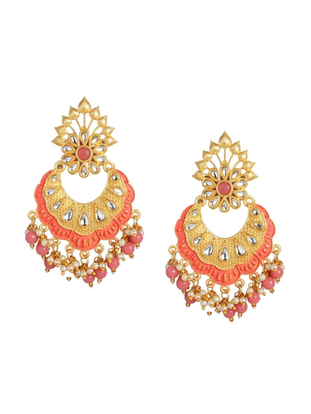 

AccessHer Gold-Plated Floral Chandbalis Earrings