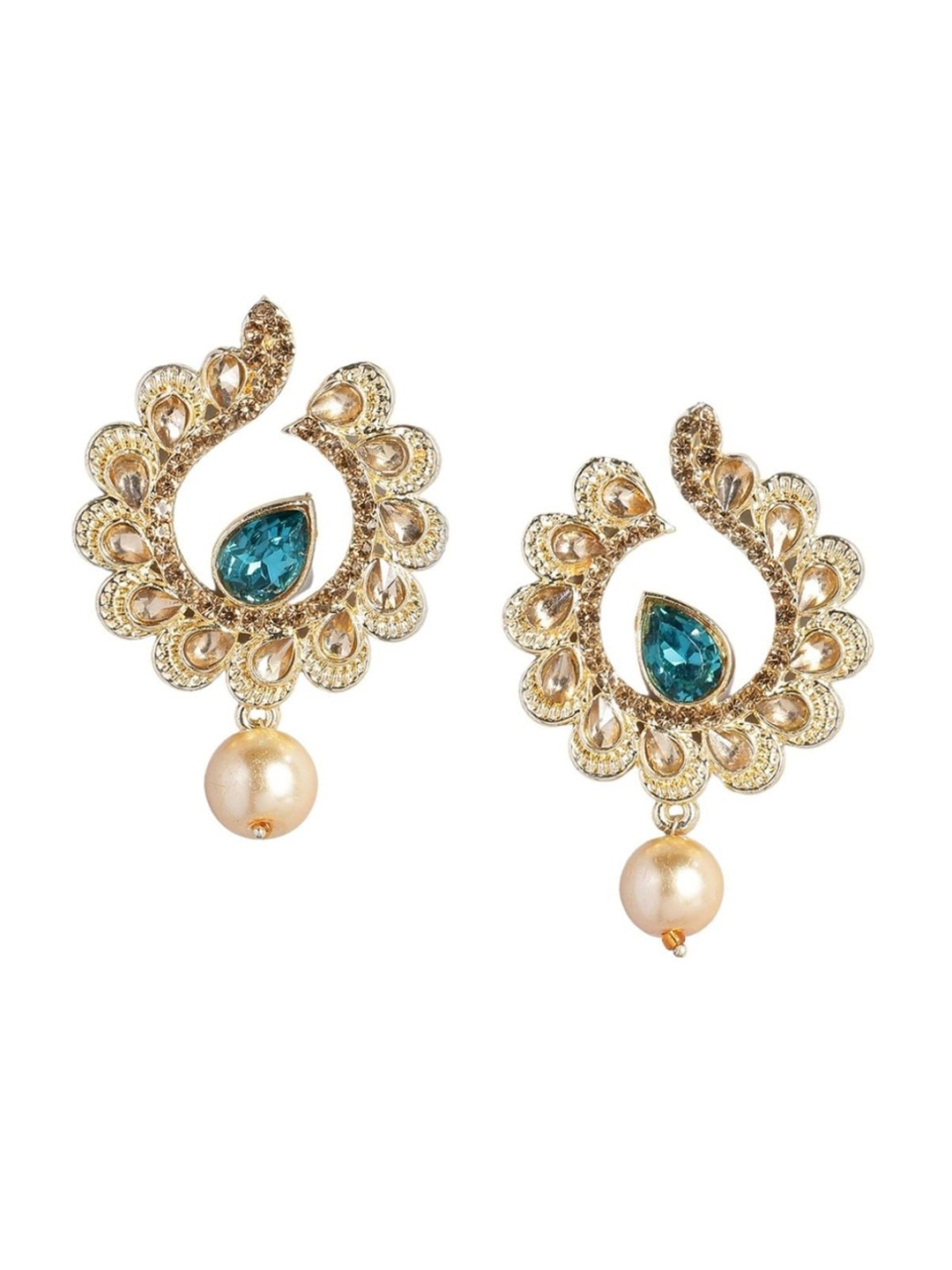 

AccessHer Gold-Plated Teardrop Shaped Drop Earrings