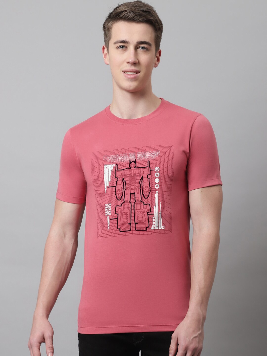 

VENITIAN Graphic Printed Slim Fit T-Shirt, Maroon
