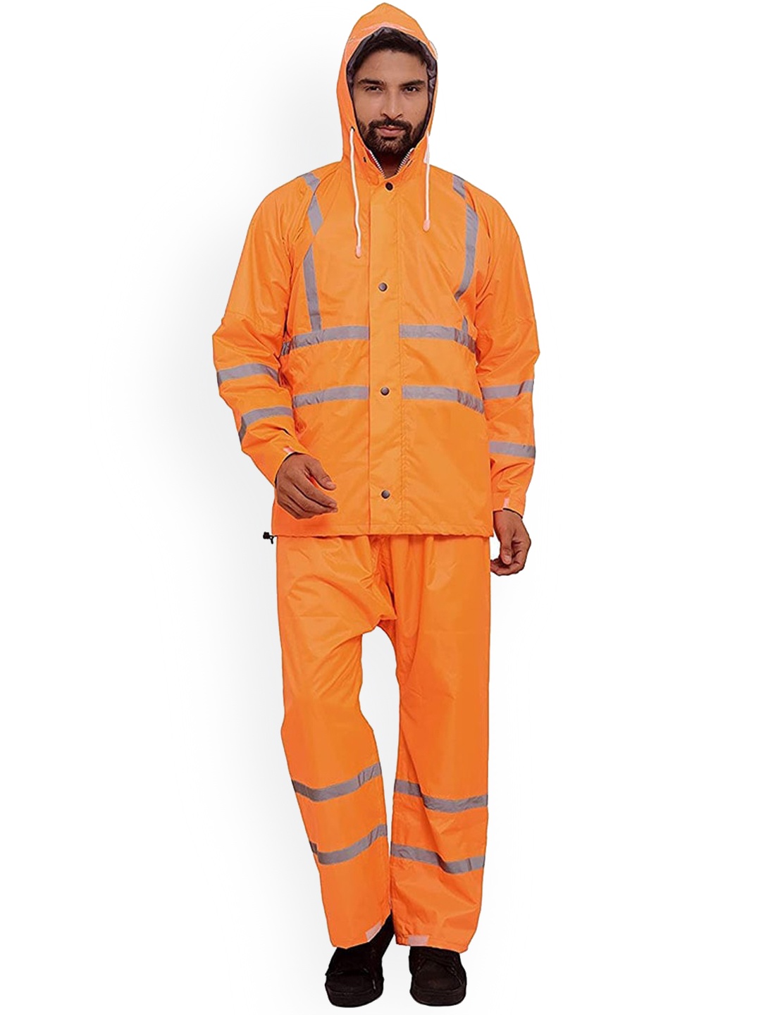 

THE CLOWNFISH Debonair Waterproof Reversible Double Layer Rain Suit, Orange