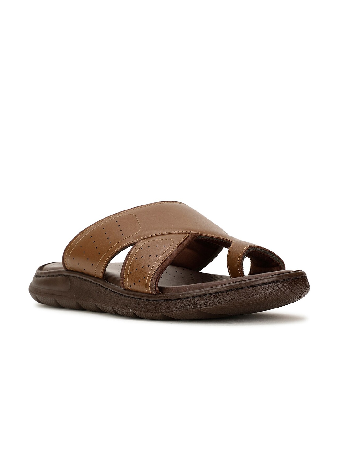 

Scholl Men Leather Slip-On Comfort Sandals, Camel brown