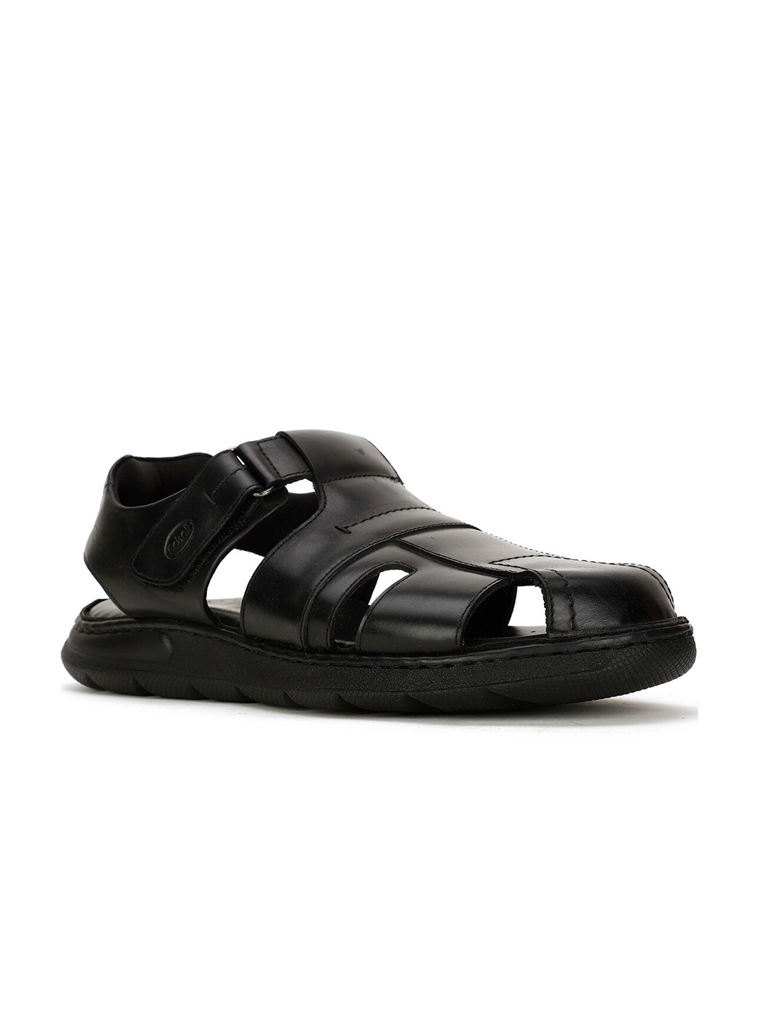 

Scholl Men Leather Velcro Fisherman Sandals, Black