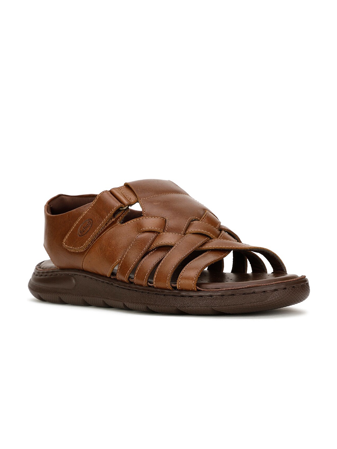 

Scholl Men Leather Velcro Fisherman Sandals, Brown