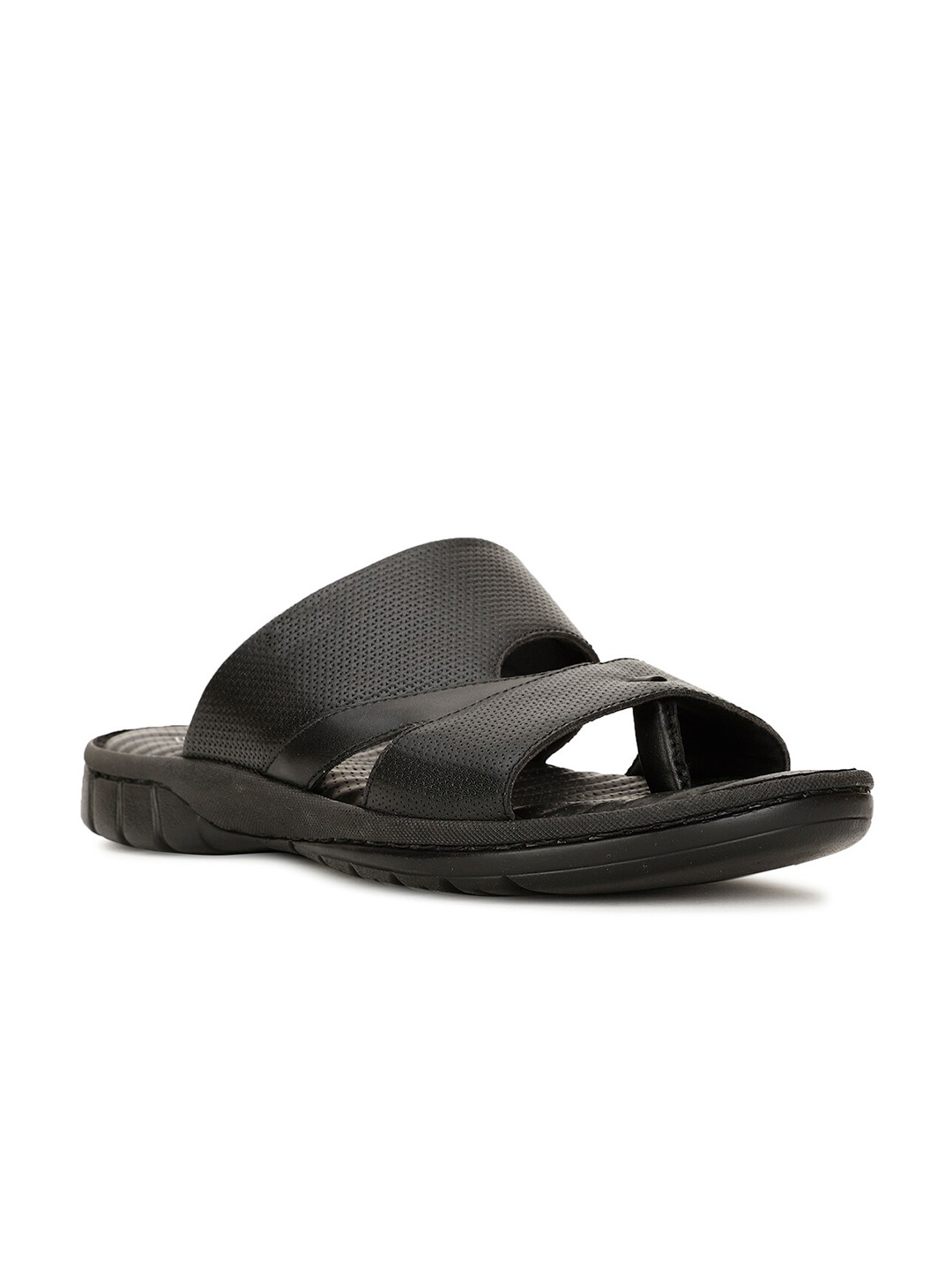 

Scholl Men Leather Slip-On Comfort Sandals, Black