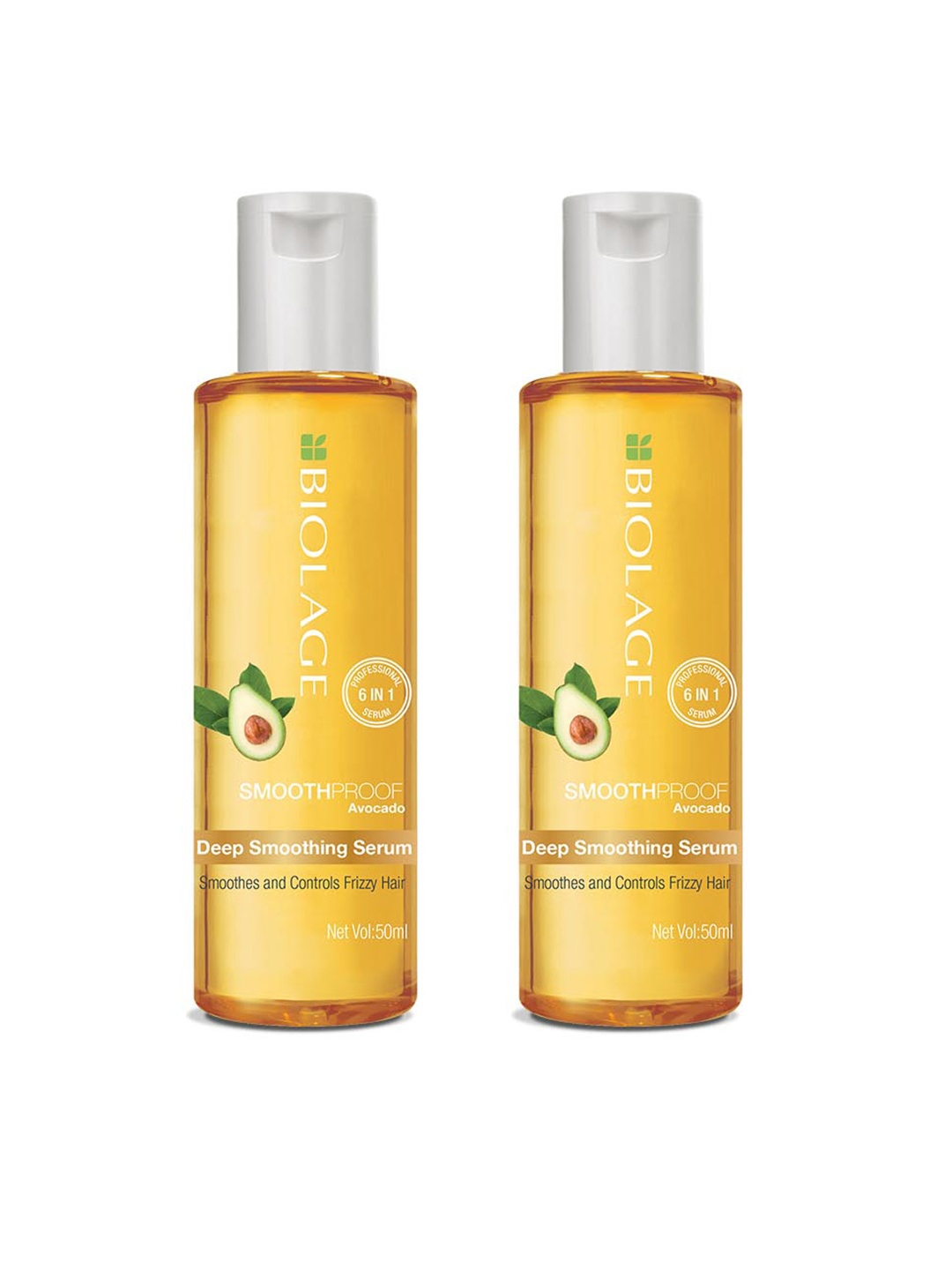 

Biolage Set Of 2 Smooth Proof Avocado Deep Smoothing 6 In 1 Hair Serum - 100ml Each, Yellow