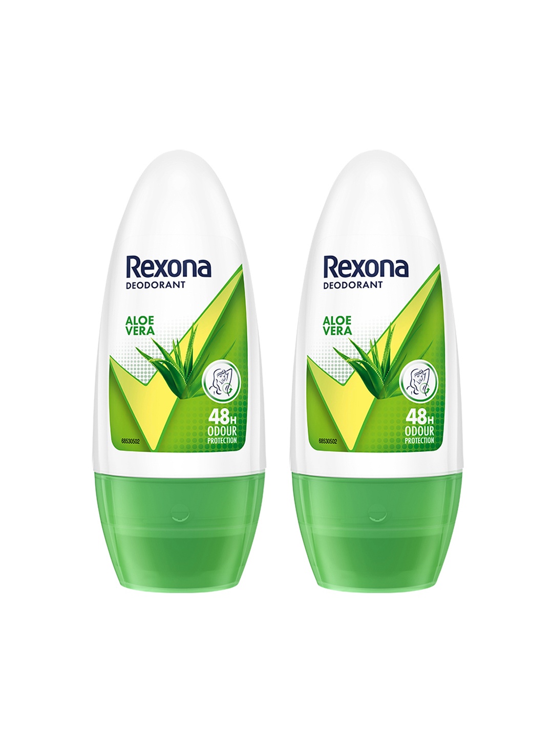 

REXONA Set Of 2 Aloe Vera 48 H Odour Protection Underarm Roll-On Deodorant - 50ml Each, Green