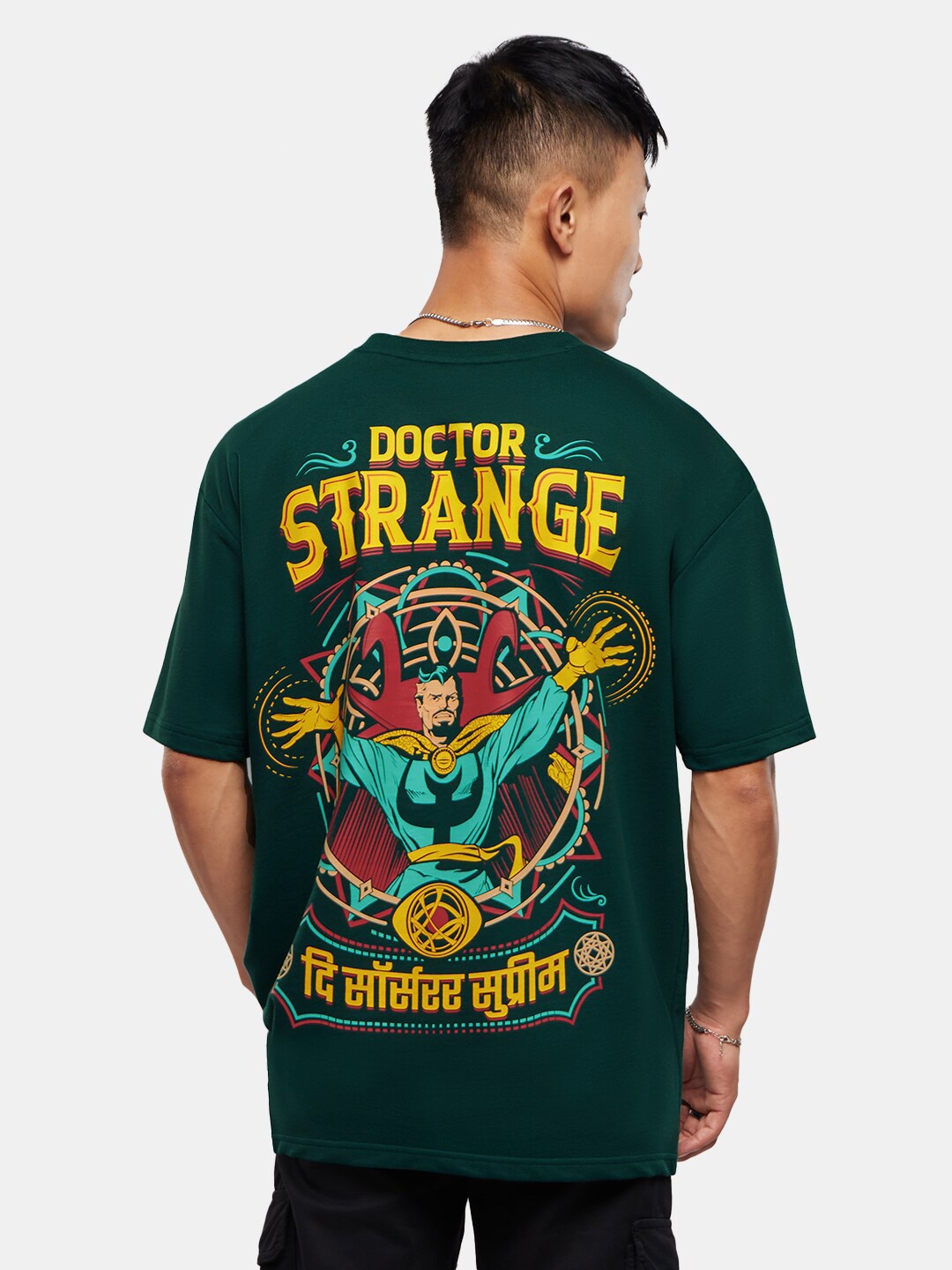 

The Souled Store Truck Art Doctor Strange Print Pure Cotton Oversized T-shirt, Green