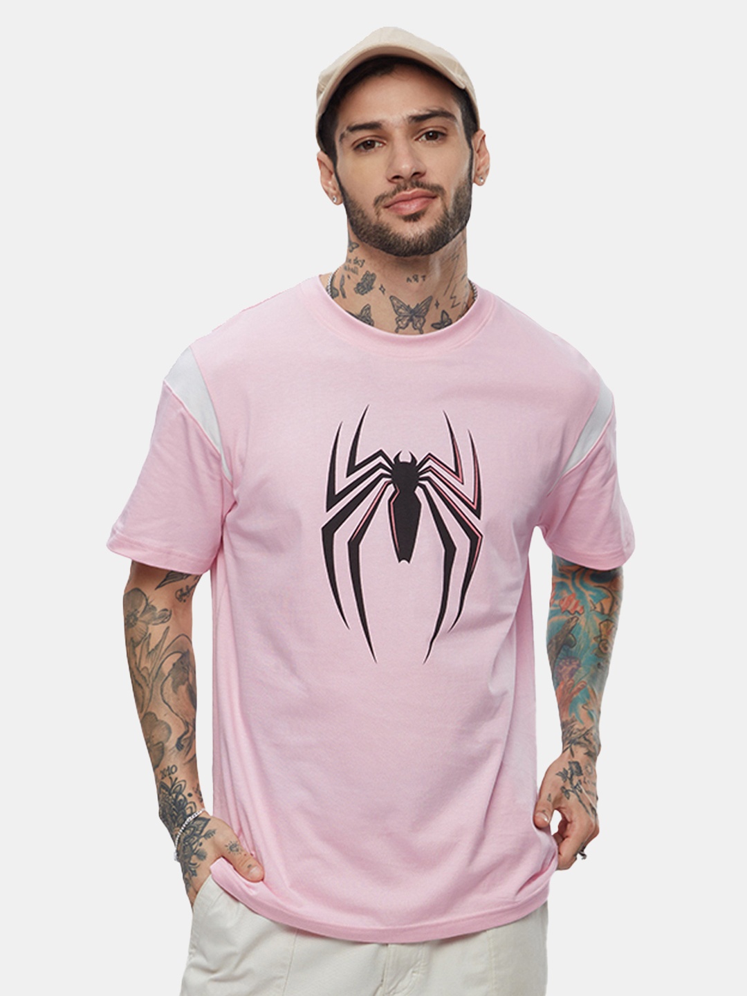 

The Souled Store Pink Spider-Man Printed Pure Cotton T-shirt