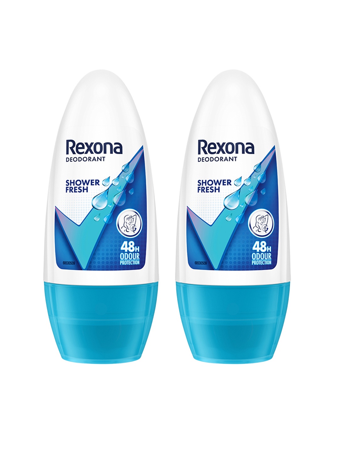 

REXONA Set Of 2 Shower Fresh 48H Odour Protection Underarm Roll-On Deodorant - 50ml Each, Blue