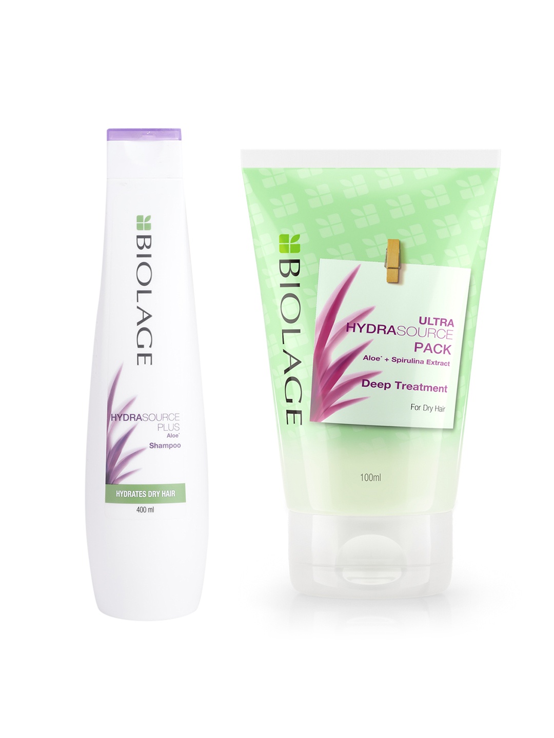 

Biolage Ultra HydraSource Hair Pack 100ml & HydraSource Plus Aloe Shampoo 400ml, White