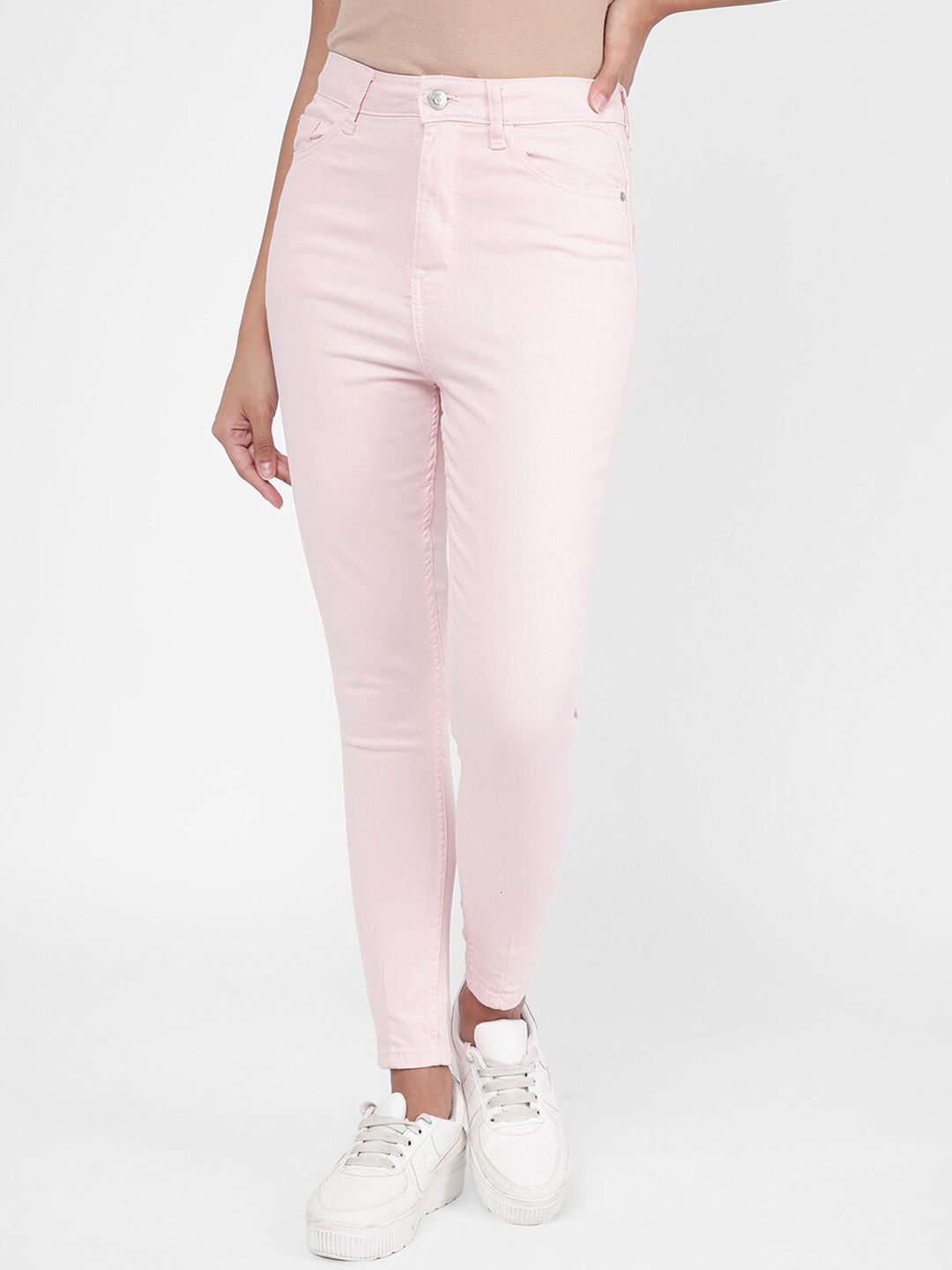 

R&B Women Skinny Fit High-Rise Cotton Jeans, Pink