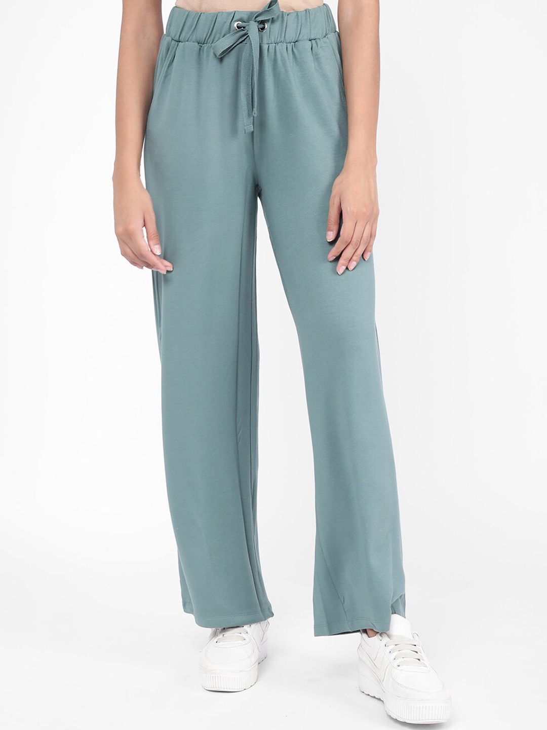 

R&B Women Mid-Rise Regular Trousers, Olive