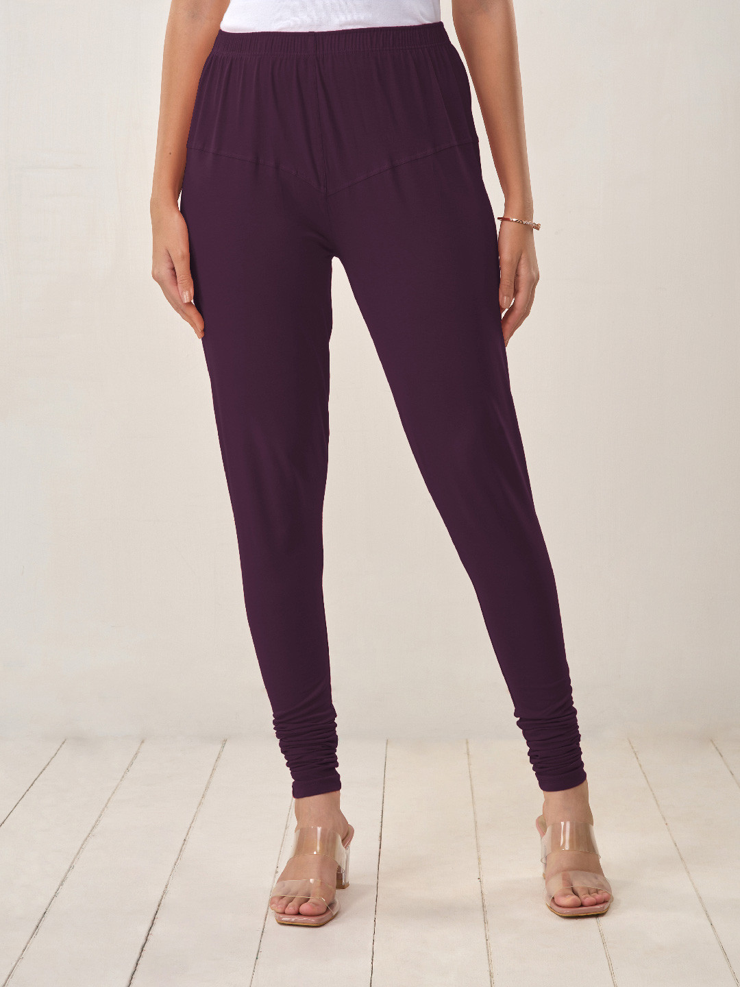 

LYRA Women Churidar length Cotton Ethnic Leggings, Purple