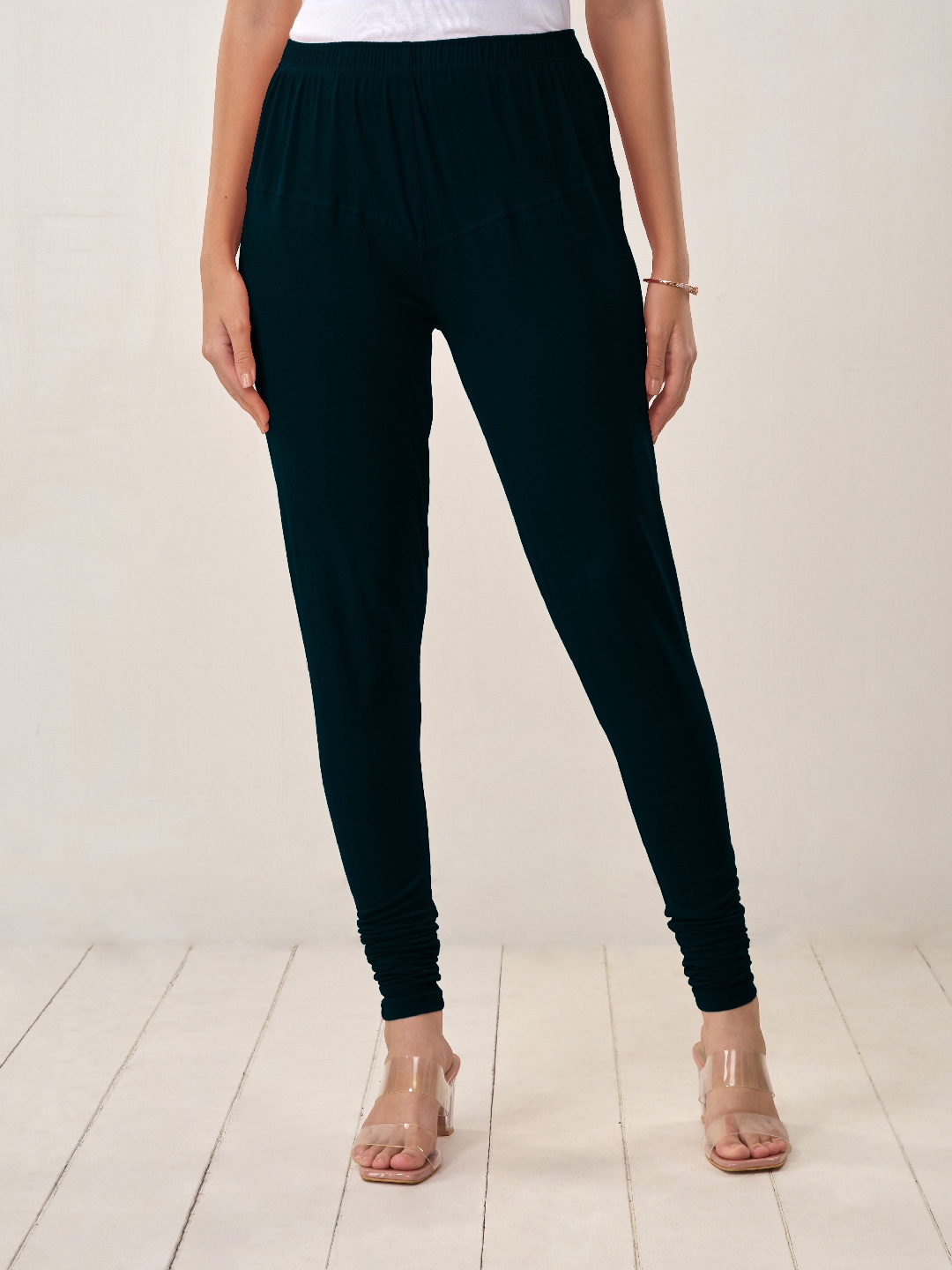 

LYRA Women Churidar length Cotton Ethnic Leggings, Navy blue