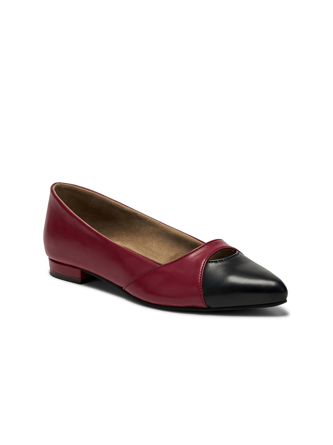 

FORLI Women Colourblocked Ballerinas Flats, Maroon