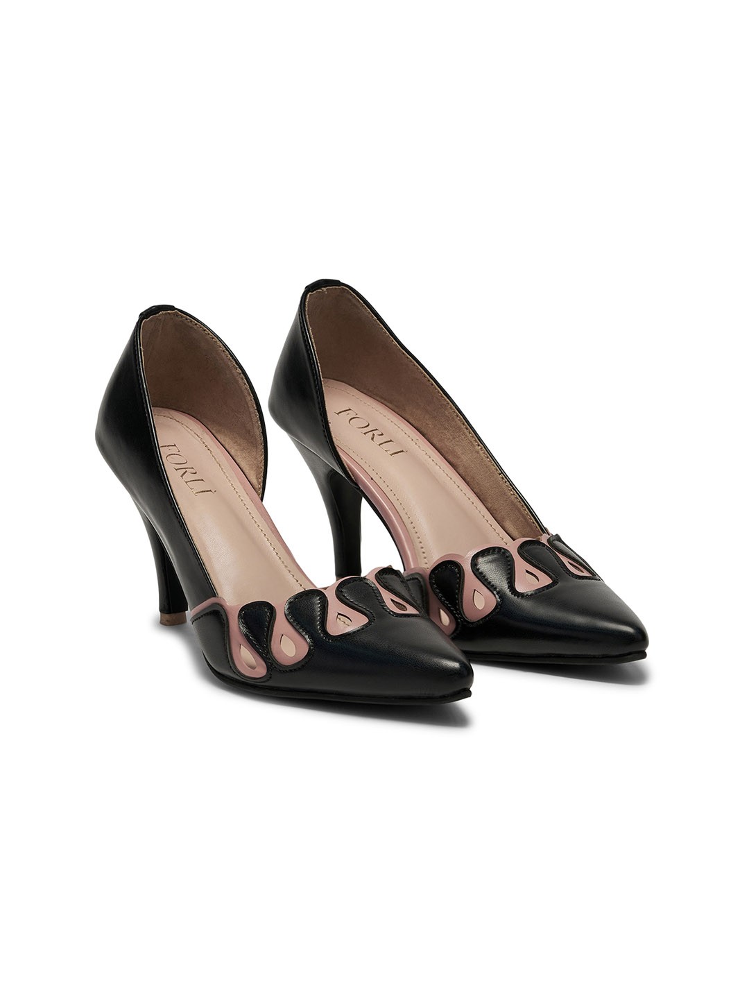 

FORLI Party Pumps Block Heels, Black