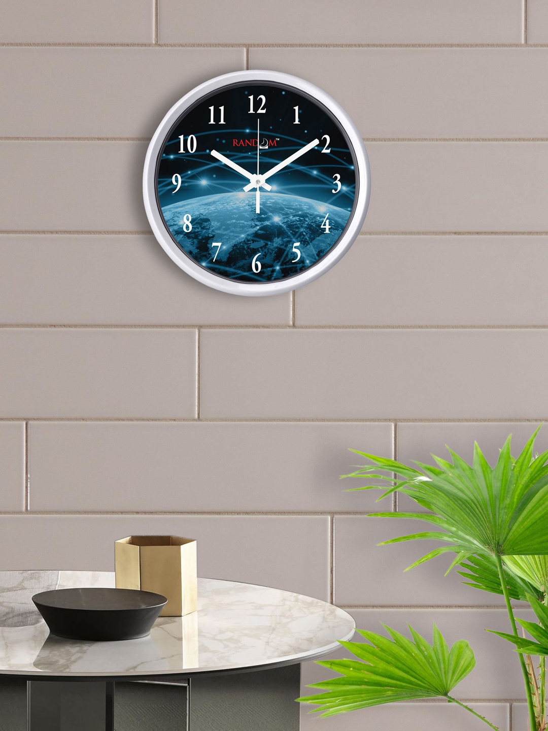 

RANDOM Blue Round Printed Analogue Wall Clock