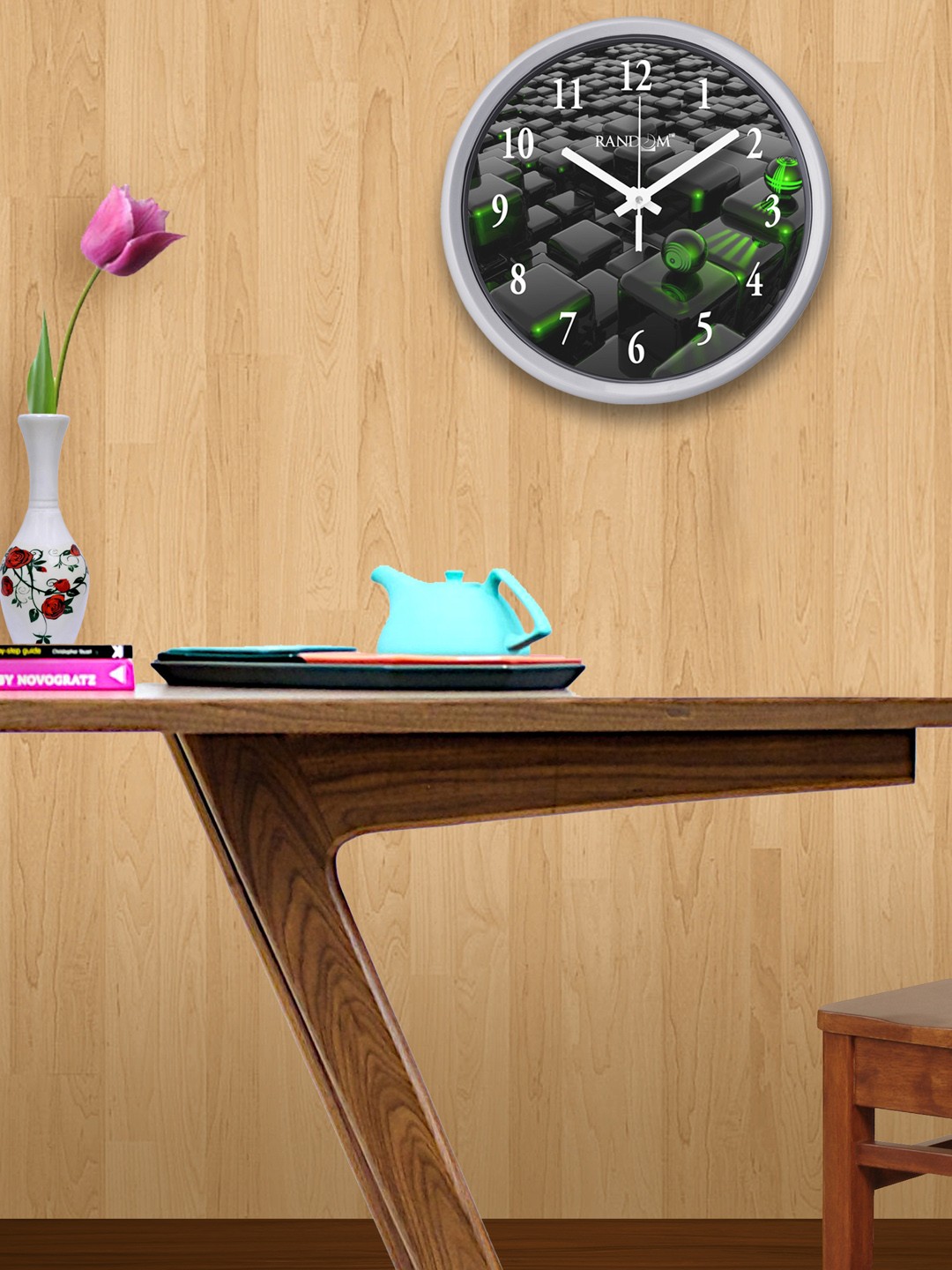 

RANDOM Black Round Printed Analogue Wall Clock