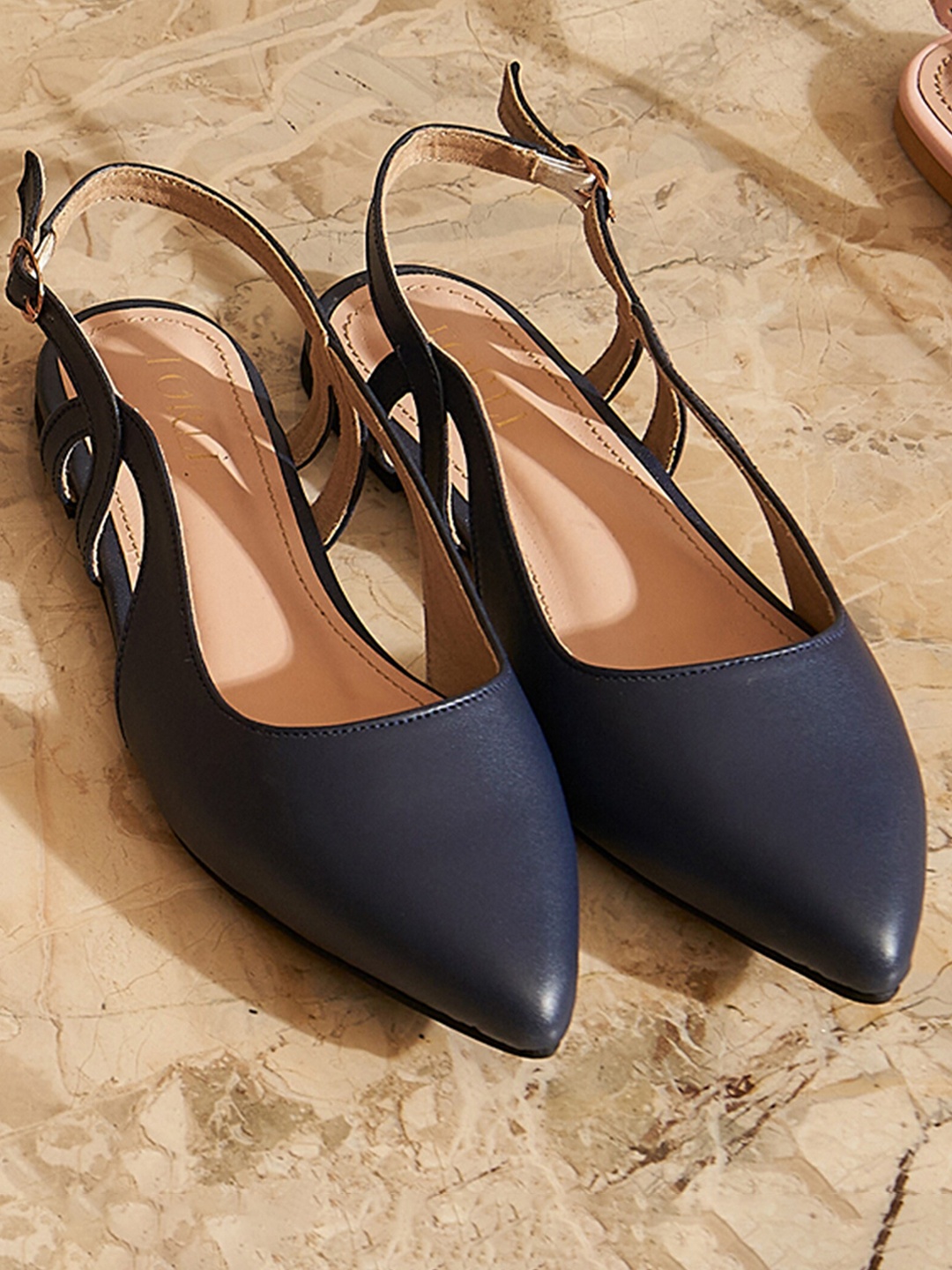 

FORLI Women Leather Mules Flats, Blue