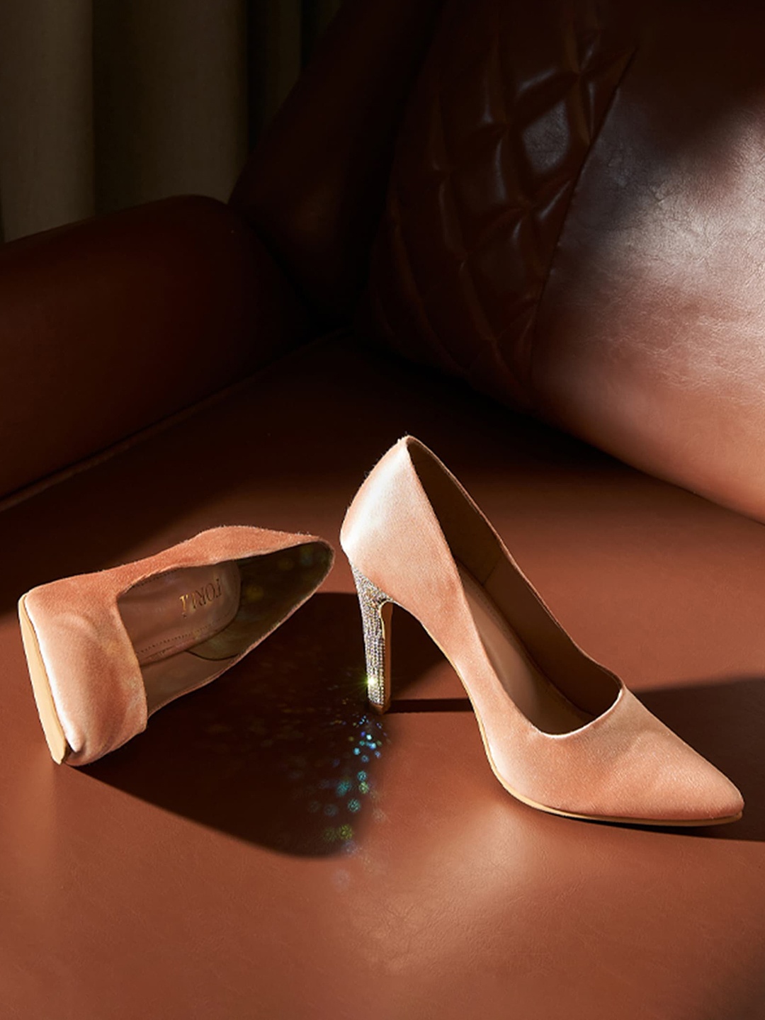 

FORLI Colourblocked Pumps Block Heels, Rose gold