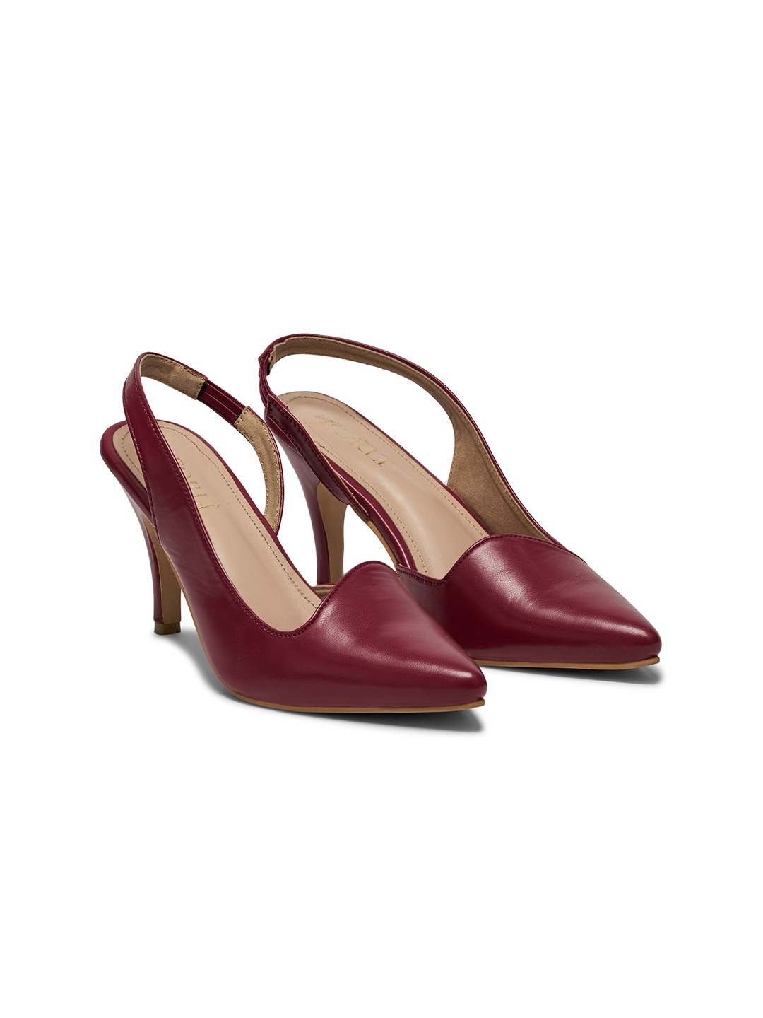 

FORLI Party Pointed Mules, Maroon