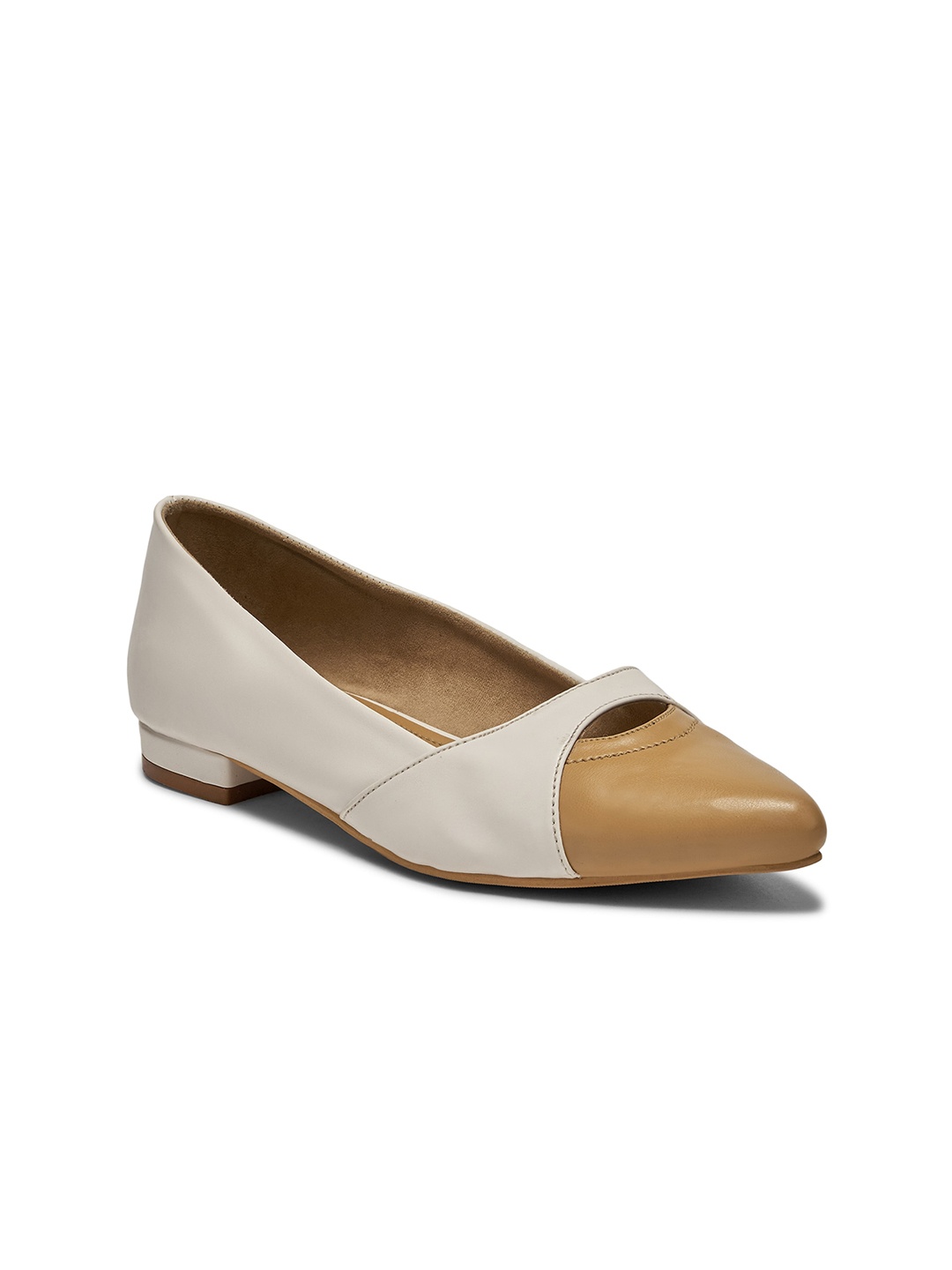 

FORLI Women Colourblocked Ballerinas Flats, White
