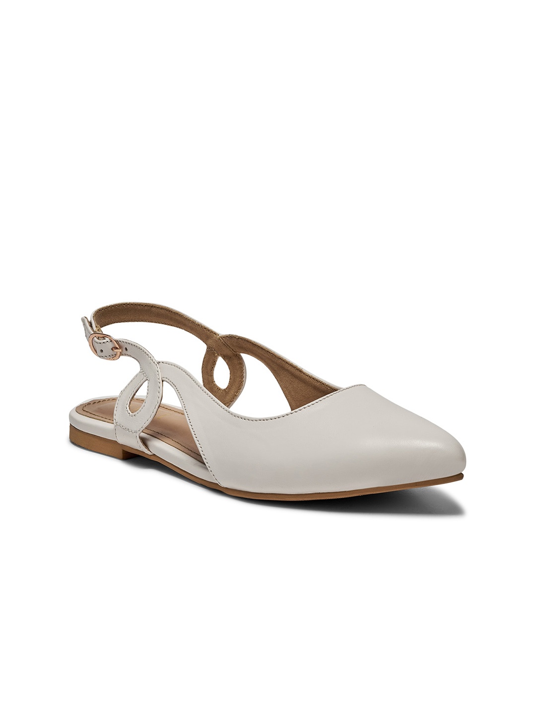 

FORLI Women Ballerinas with Bluckles Flats, White