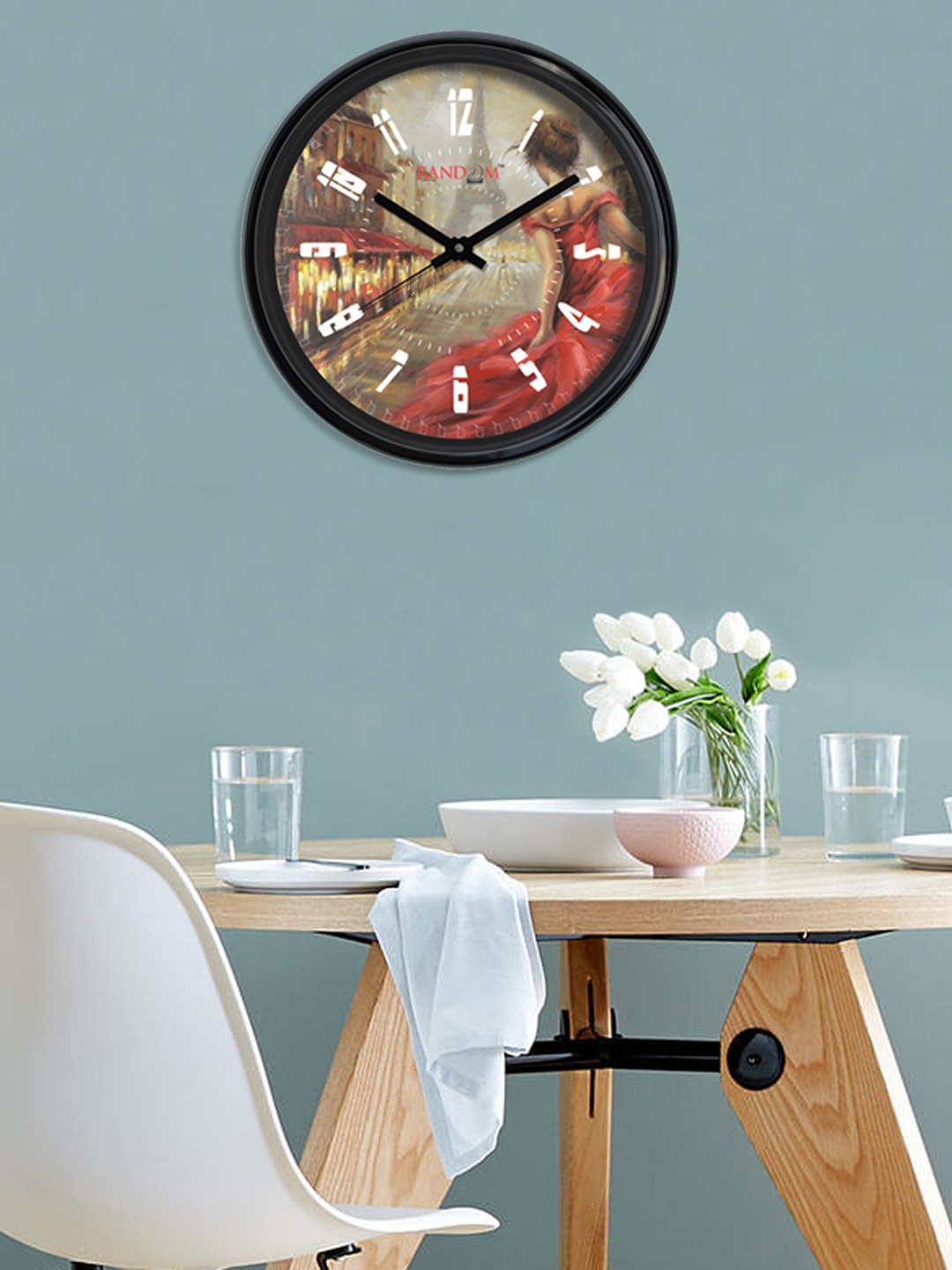 

RANDOM Multicoloured Round Printed Analogue Wall Clock, Multi