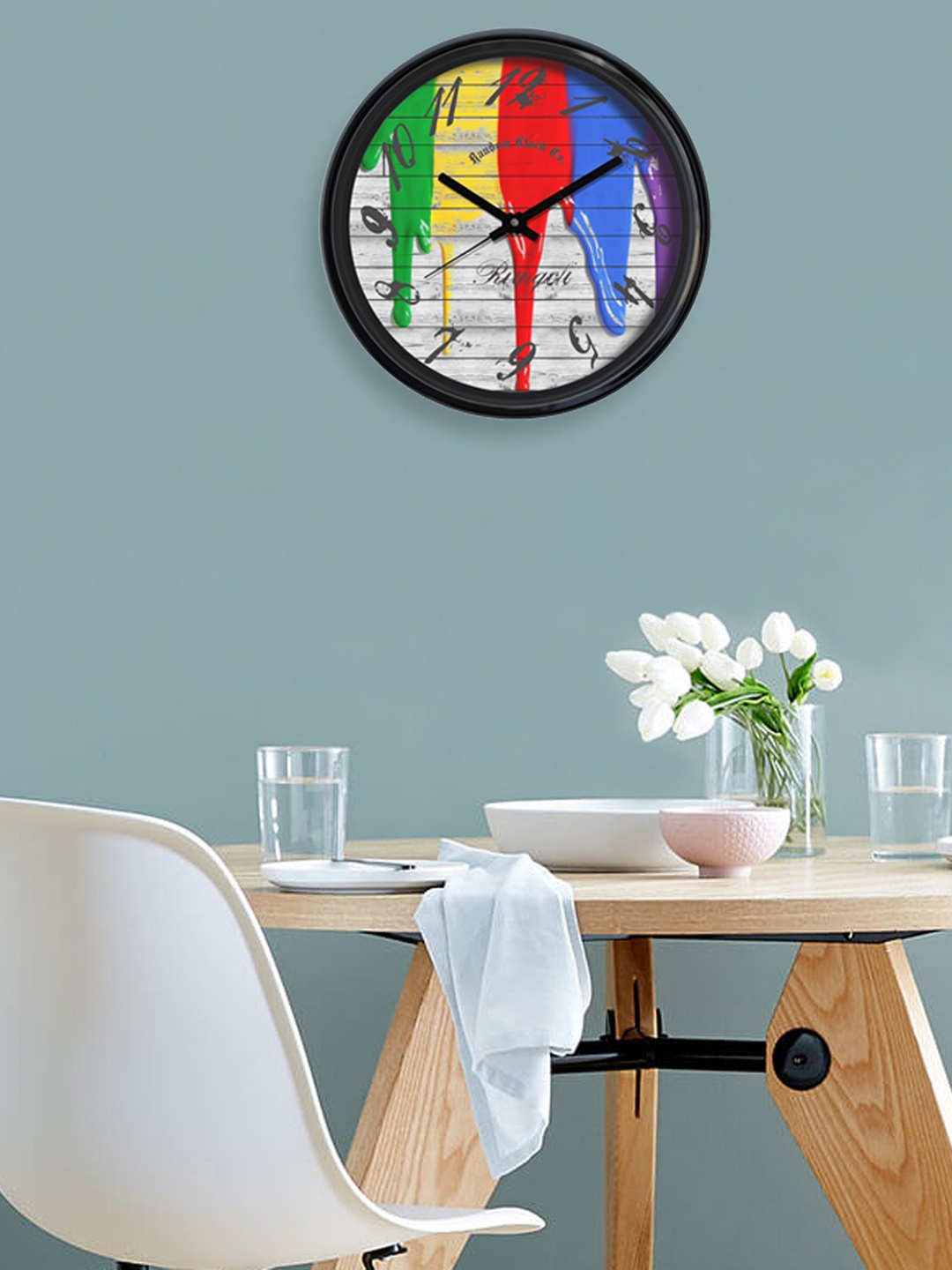 

RANDOM Multicoloured Round Printed Analogue Wall Clock, Multi