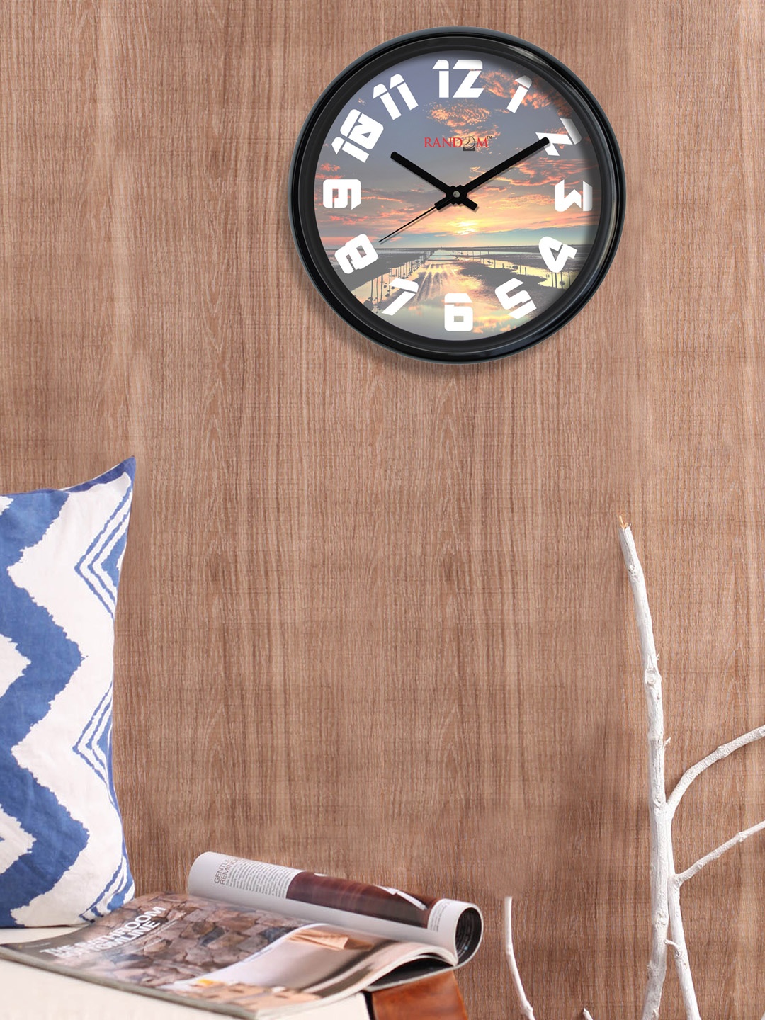 

RANDOM Multicoloured Round Printed Analogue Wall Clock, Multi
