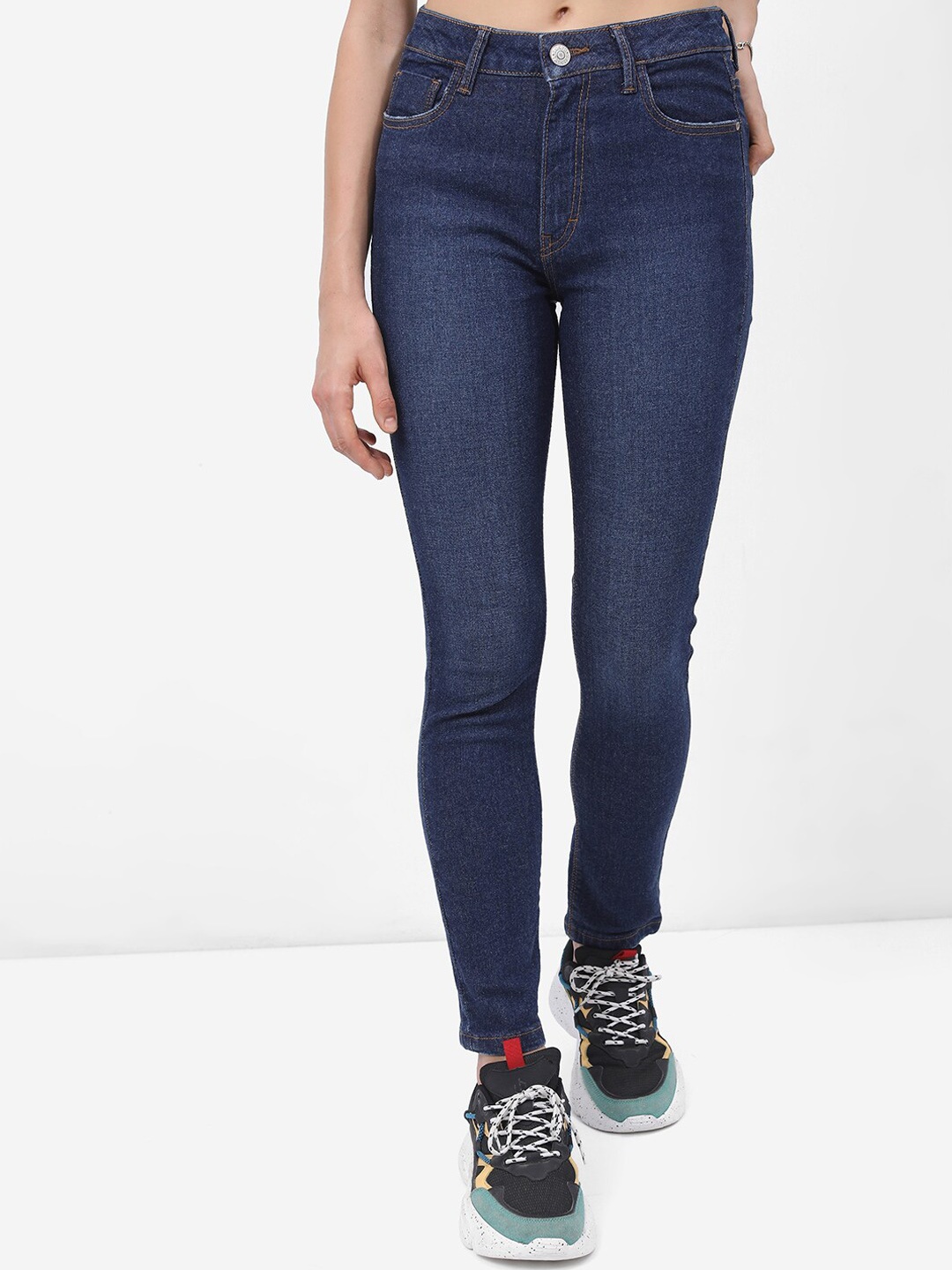 

Tokyo Talkies Women Skinny Fit High Rise Light Fade Stretchable Jeans, Blue