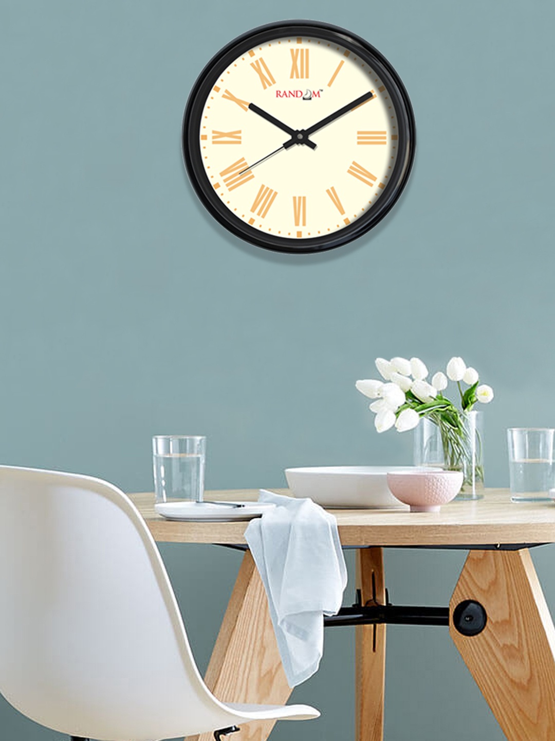 

RANDOM Yellow Round Solid Analogue Wall Clock
