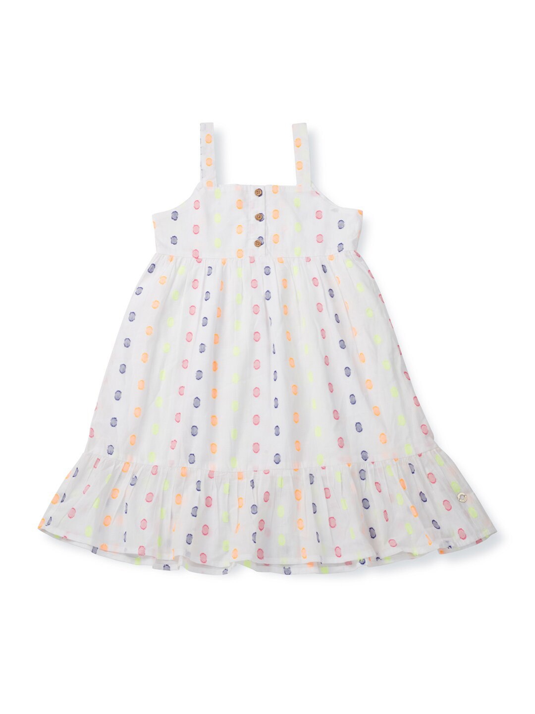 

Gini and Jony Girls Self Design Cotton A-Line Dress, White