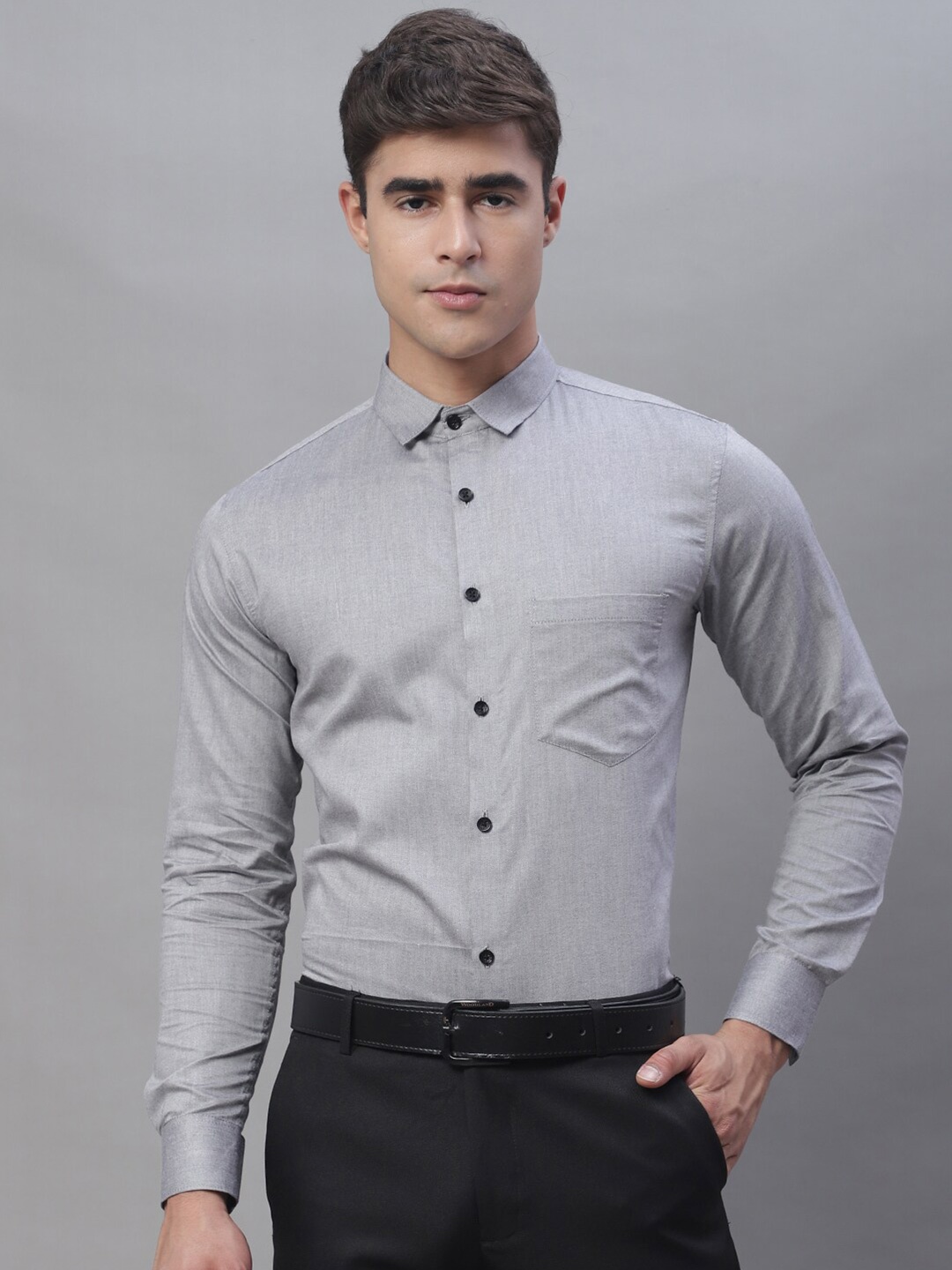 

Majestic Man Smart Spread Collar Slim Fit Casual Shirt, Grey