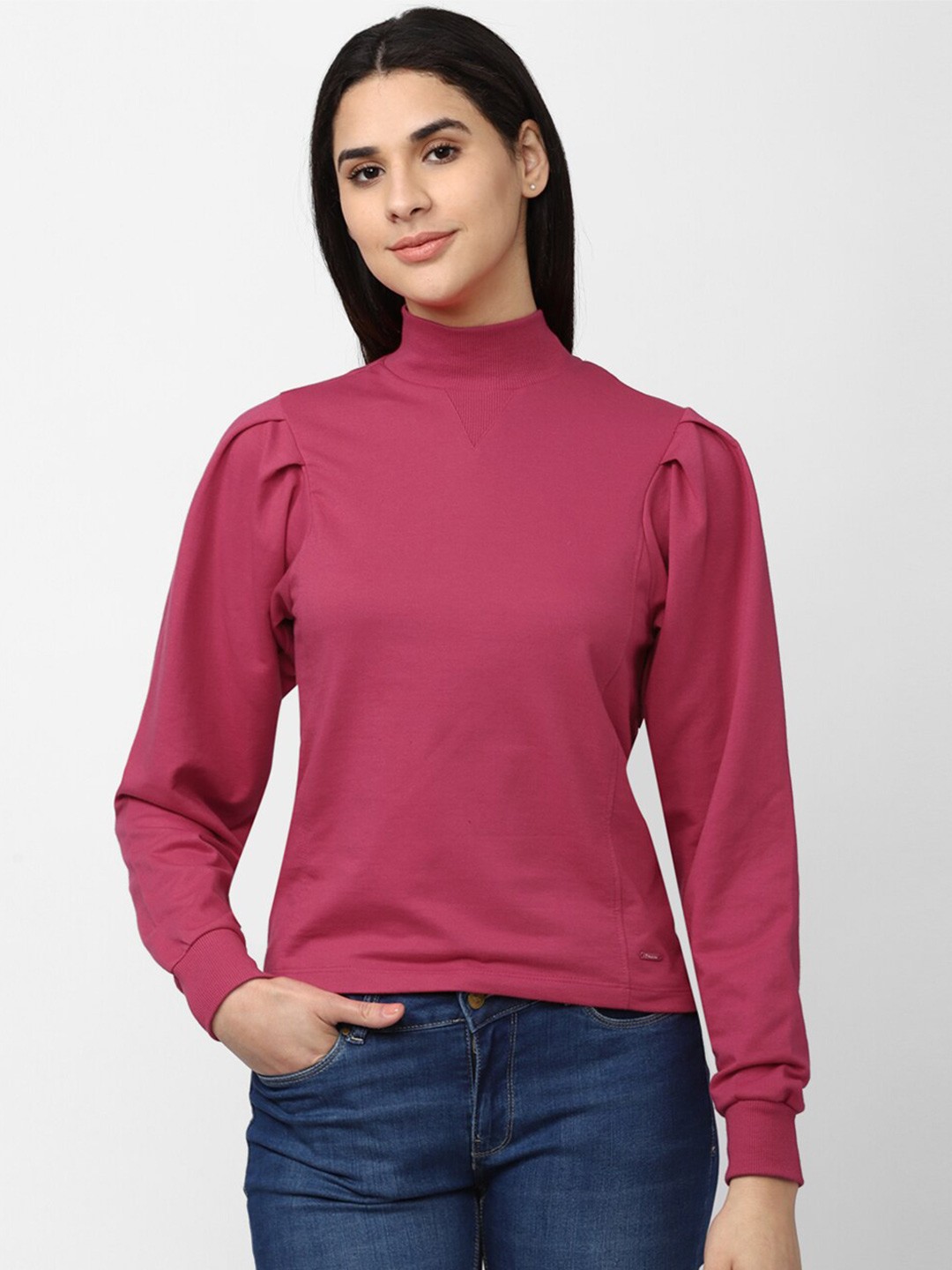 

Van Heusen Woman High Neck Sweatshirt, Pink