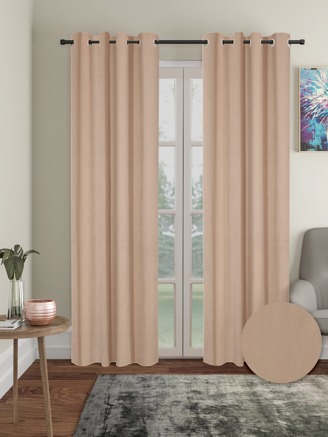 

Cortina Beige 2 Pieces Black Out Door Curtains