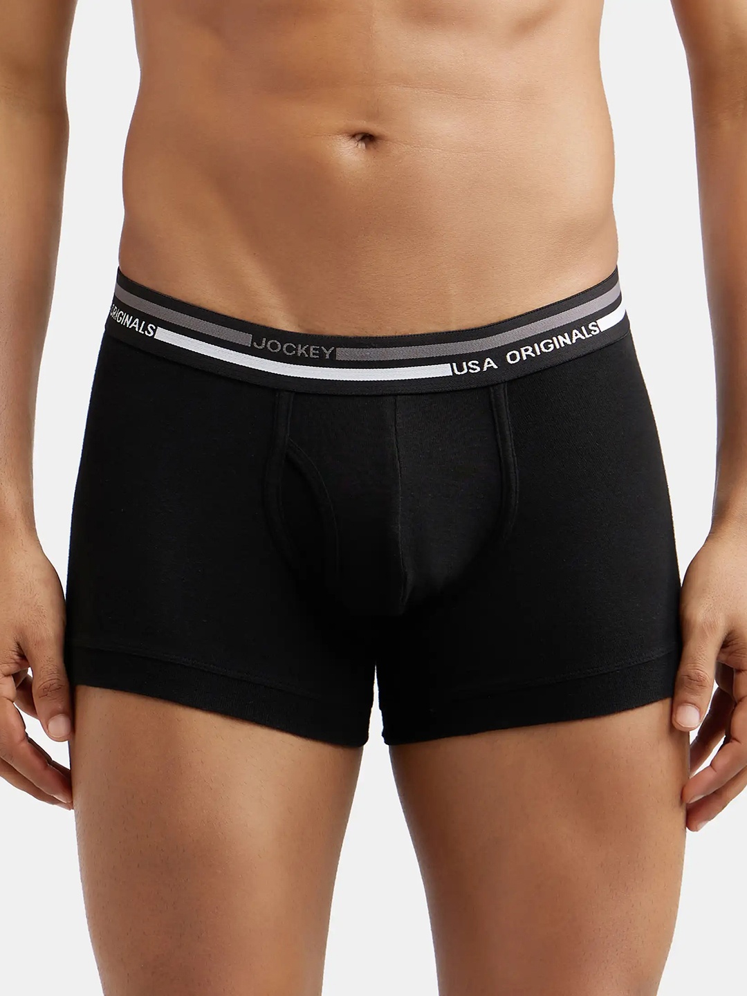 

Jockey Combed Cotton Rib Trunk with Ultrasoft Waistband-UI22, Black