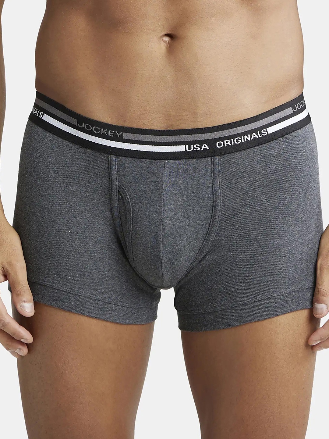 

Jockey Combed Cotton Rib Trunk with Ultrasoft Waistband-UI22, Charcoal