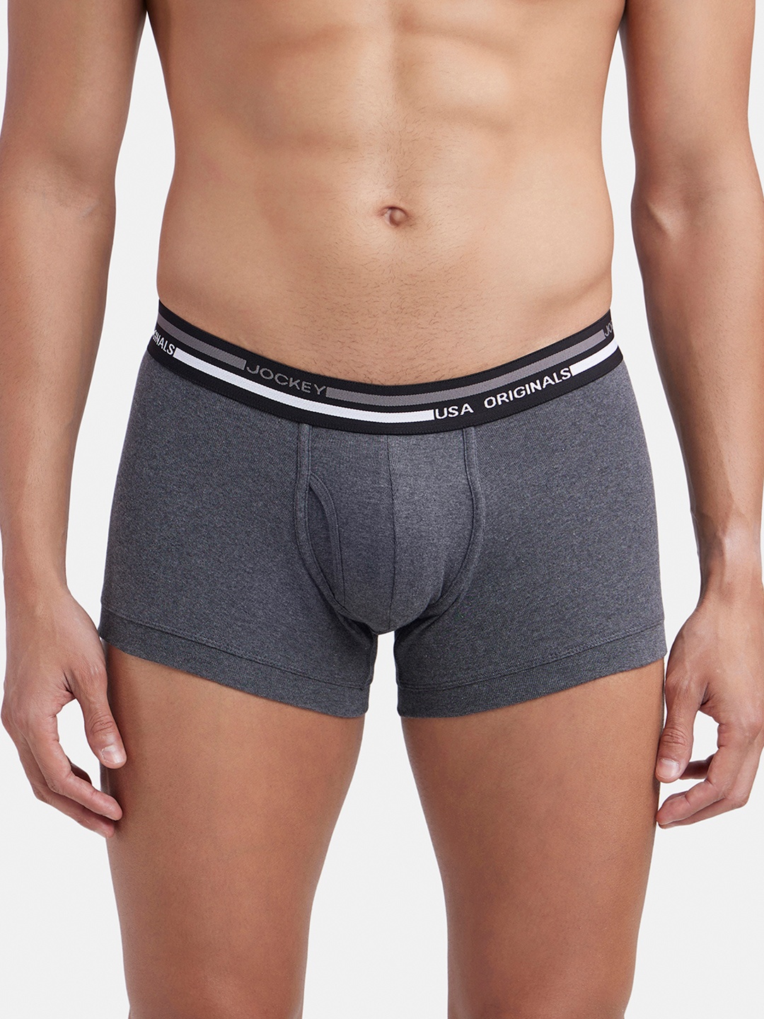 

Jockey Combed Cotton Rib Trunk with Ultrasoft Waistband-UI22, Charcoal