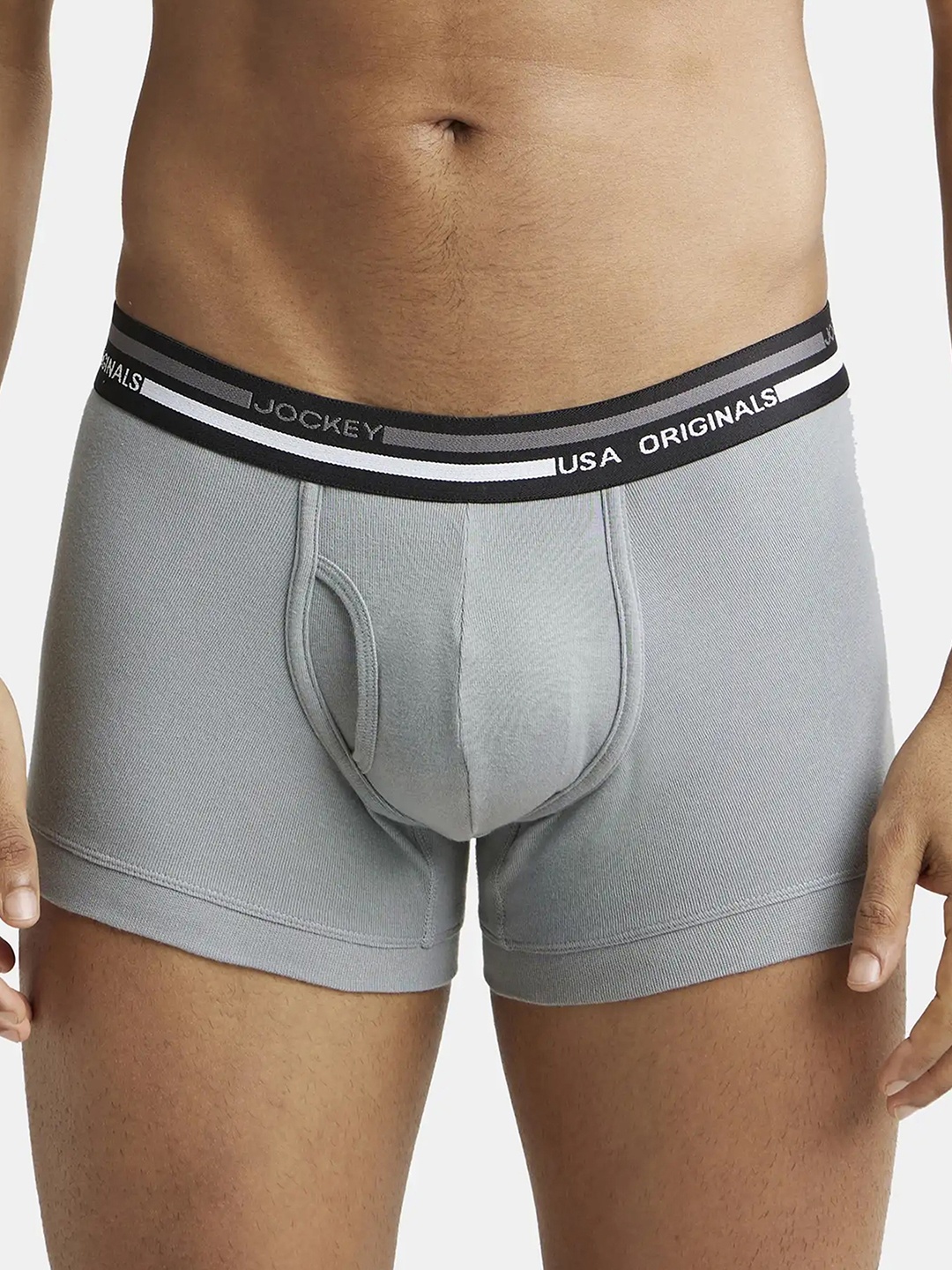 

Jockey Combed Cotton Rib Trunk with Ultrasoft Waistband-UI22, Grey