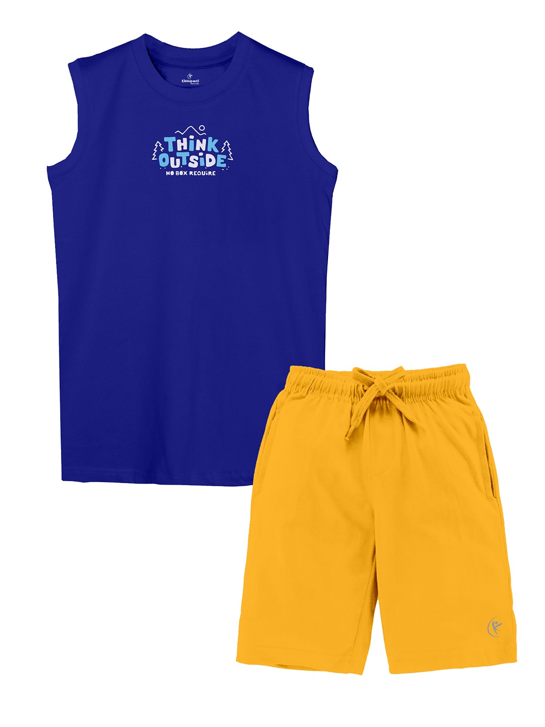

KiddoPanti Boys Pure Cotton T-shirt With Shorts, Blue