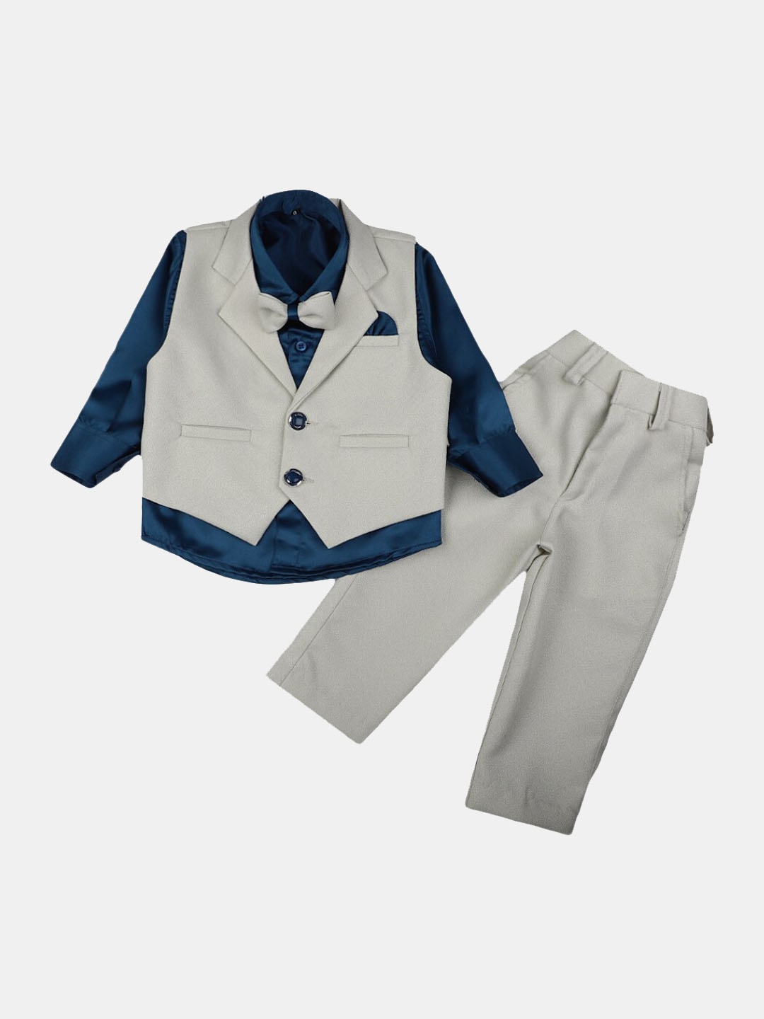 

V-Mart Boys Single-Breasted Three-Piece Suit, Blue
