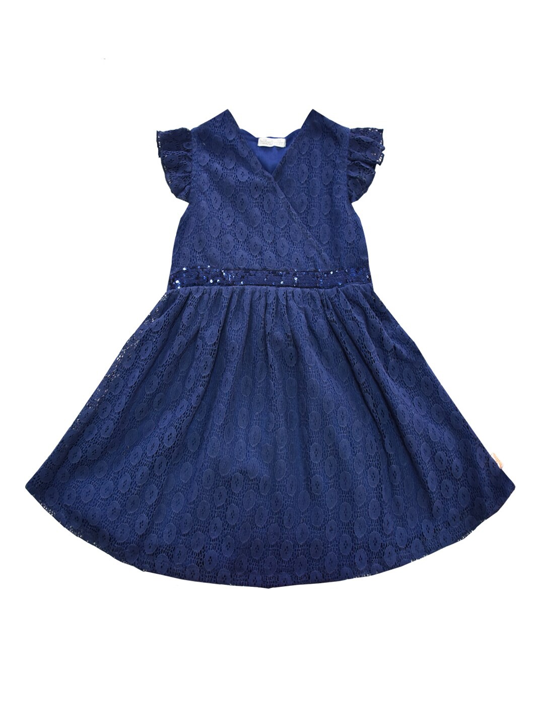 

milou Girls Net Fit & Flare Dress, Navy blue