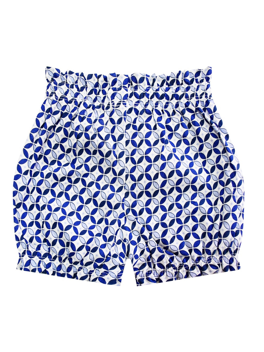 

milou Girls Geometric Printed Pure Cotton Shorts, Navy blue