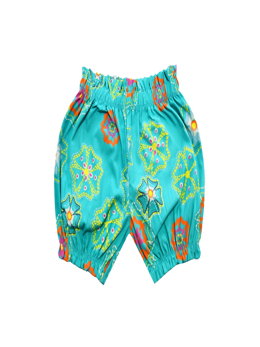 

milou Girls Floral Printed Pure Cotton Shorts, Green